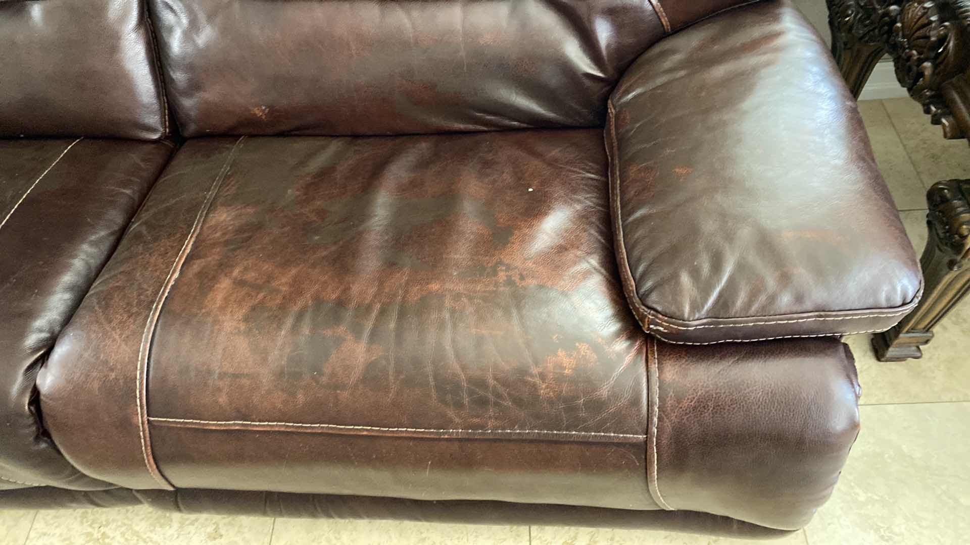 Photo 6 of BONDED LEATHER POWER RECLINER SECTIONAL 115“ x 144”