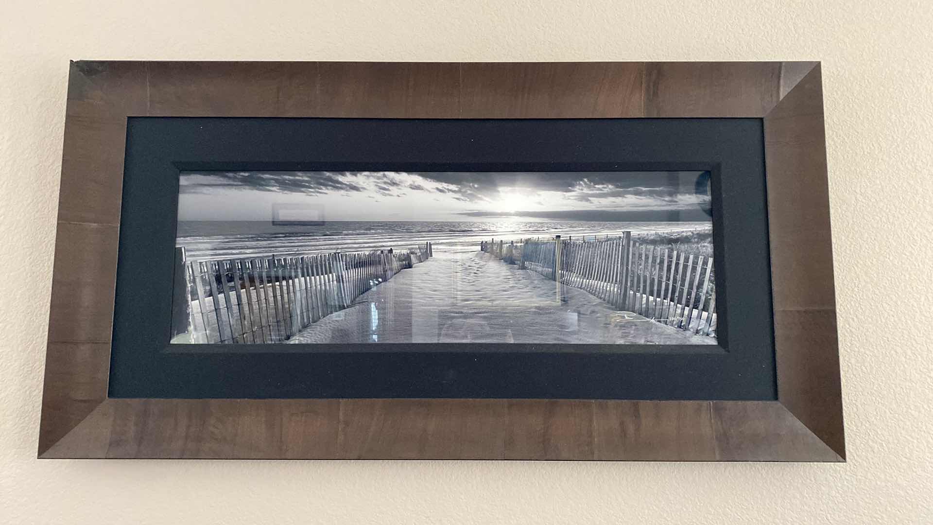 Photo 1 of GALLERY FRAMED SIGNED PETER LIK BLACK/WHITE BEACH SCENE 200/950 ARTWORK 56” x 29” including frame, coa not available