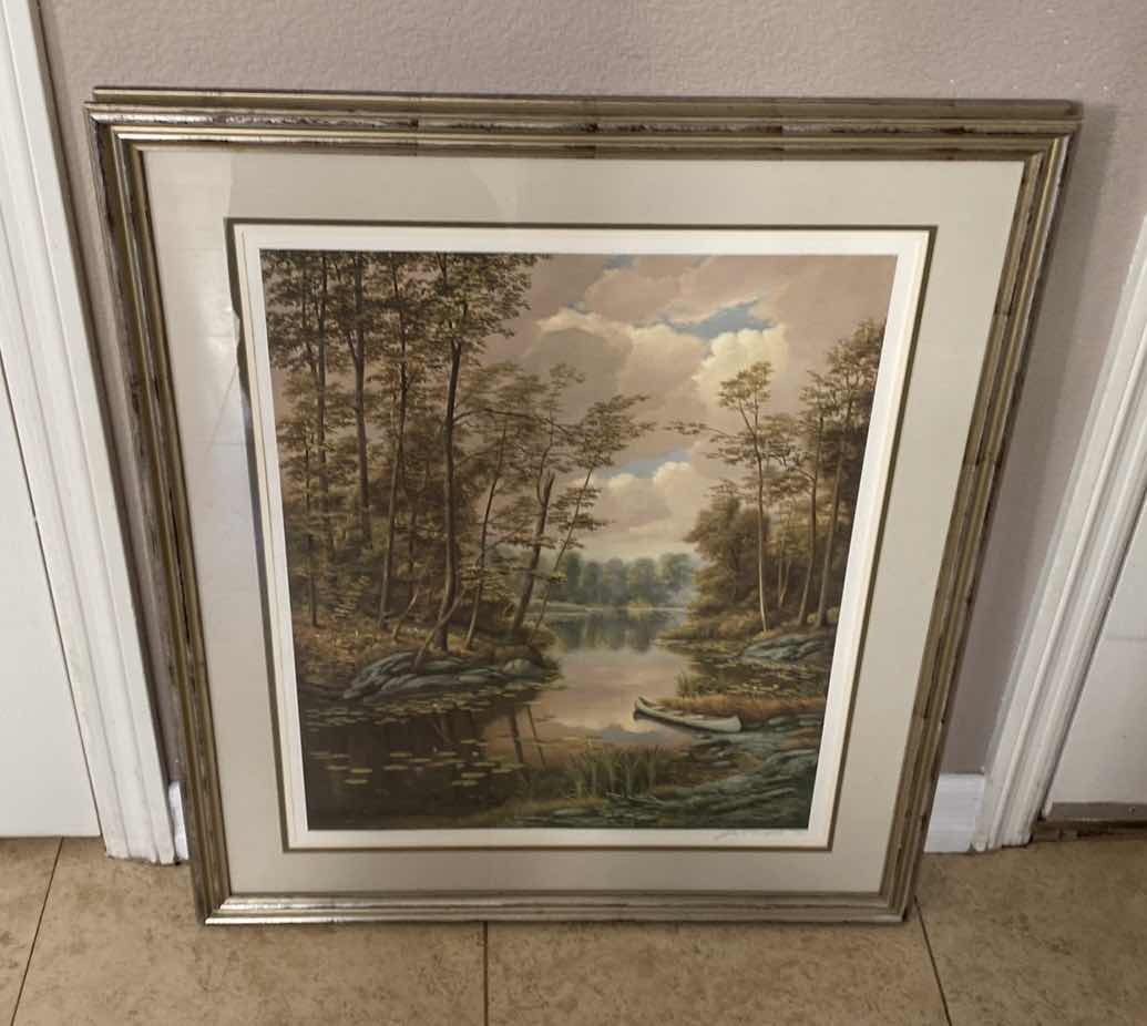 Photo 1 of FRAMED JOHN REED CAMPBELL “SUMMER MORN” SIGN AND NUMBERED 795/800 ARTWORK 29” x 34 1/2” including frame