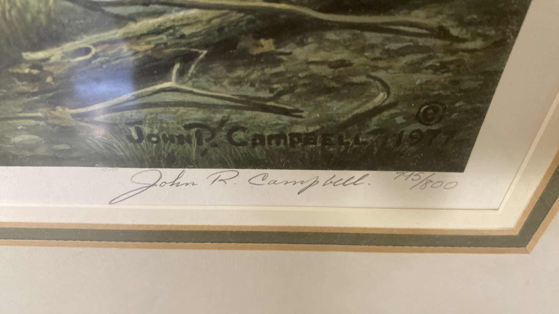 Photo 2 of FRAMED JOHN REED CAMPBELL “SUMMER MORN” SIGN AND NUMBERED 795/800 ARTWORK 29” x 34 1/2” including frame