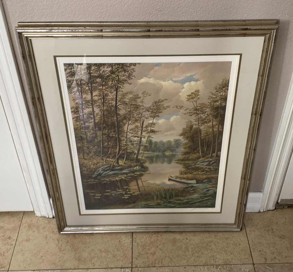 Photo 3 of FRAMED JOHN REED CAMPBELL “SUMMER MORN” SIGN AND NUMBERED 795/800 ARTWORK 29” x 34 1/2” including frame