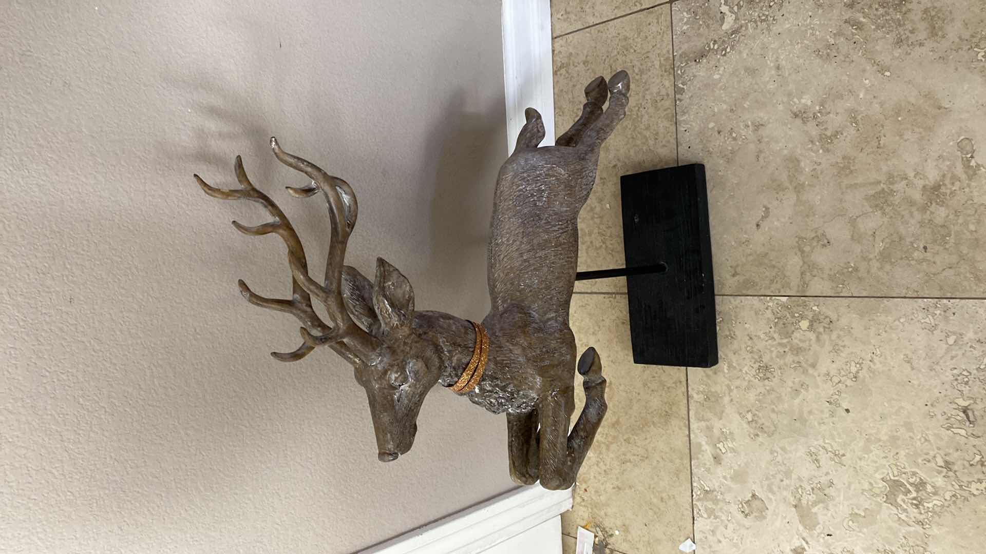 Photo 2 of RESIN DEER ON STAND - GLUED AT ANTLERS 22” x 28”