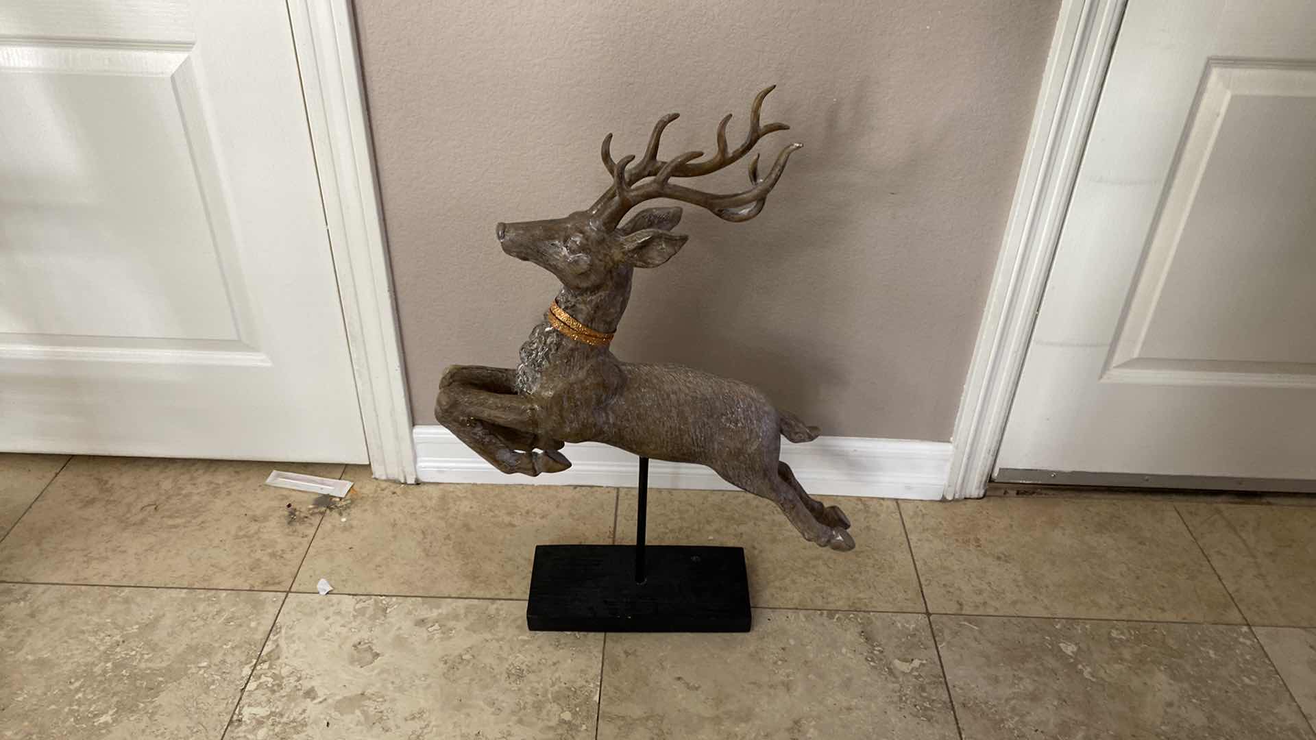 Photo 1 of RESIN DEER ON STAND - GLUED AT ANTLERS 22” x 28”