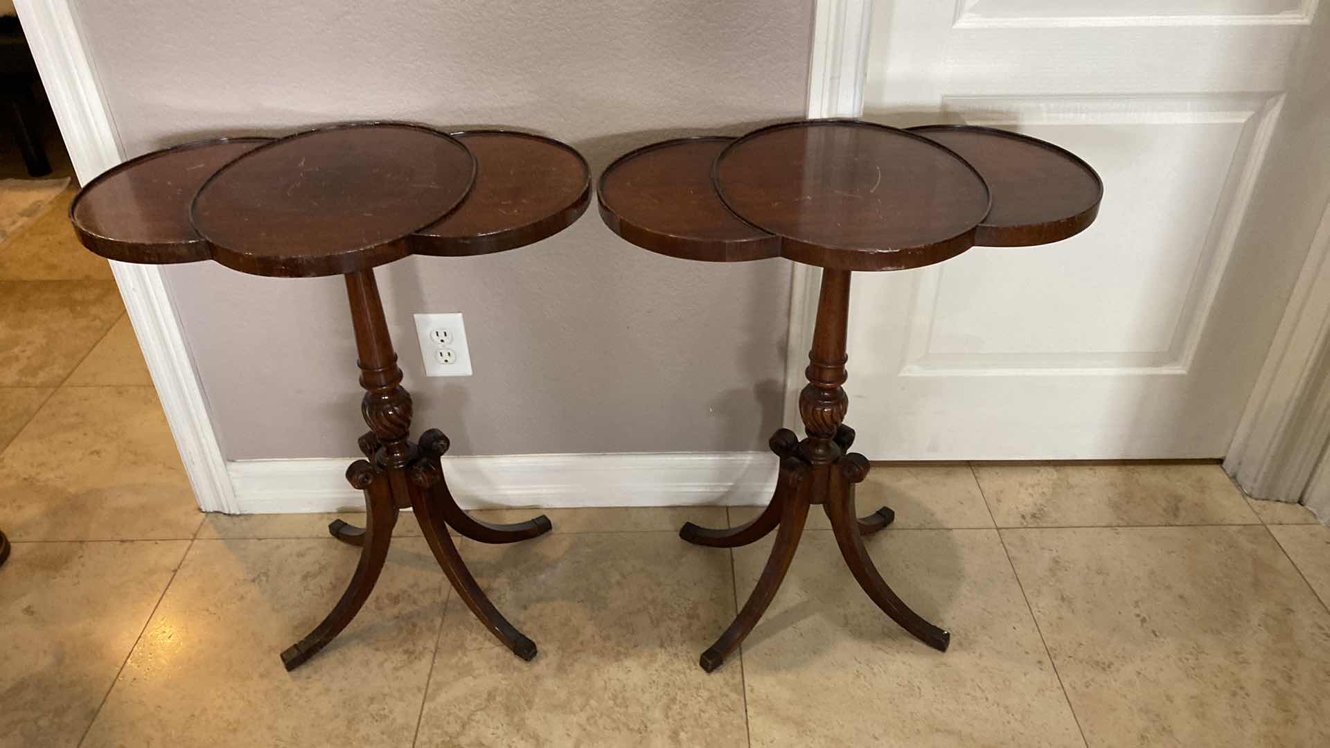 Photo 2 of PAIR OF ANTIQUE TABLES 24” x 15” H 28”