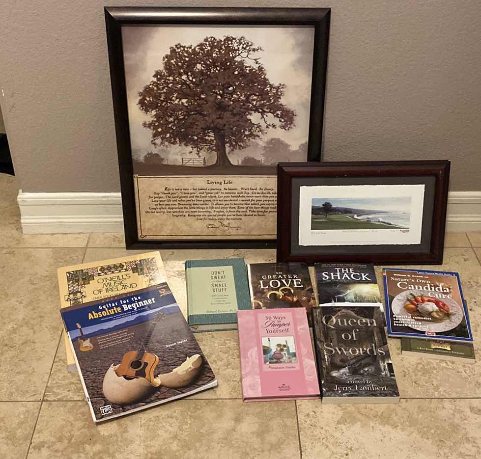 Photo 1 of FRAMED LIVING LIFE ARTWORK 18” x 22” AND PEBBLE BEACH ARTWORK 15“ x 10“ AND MORE