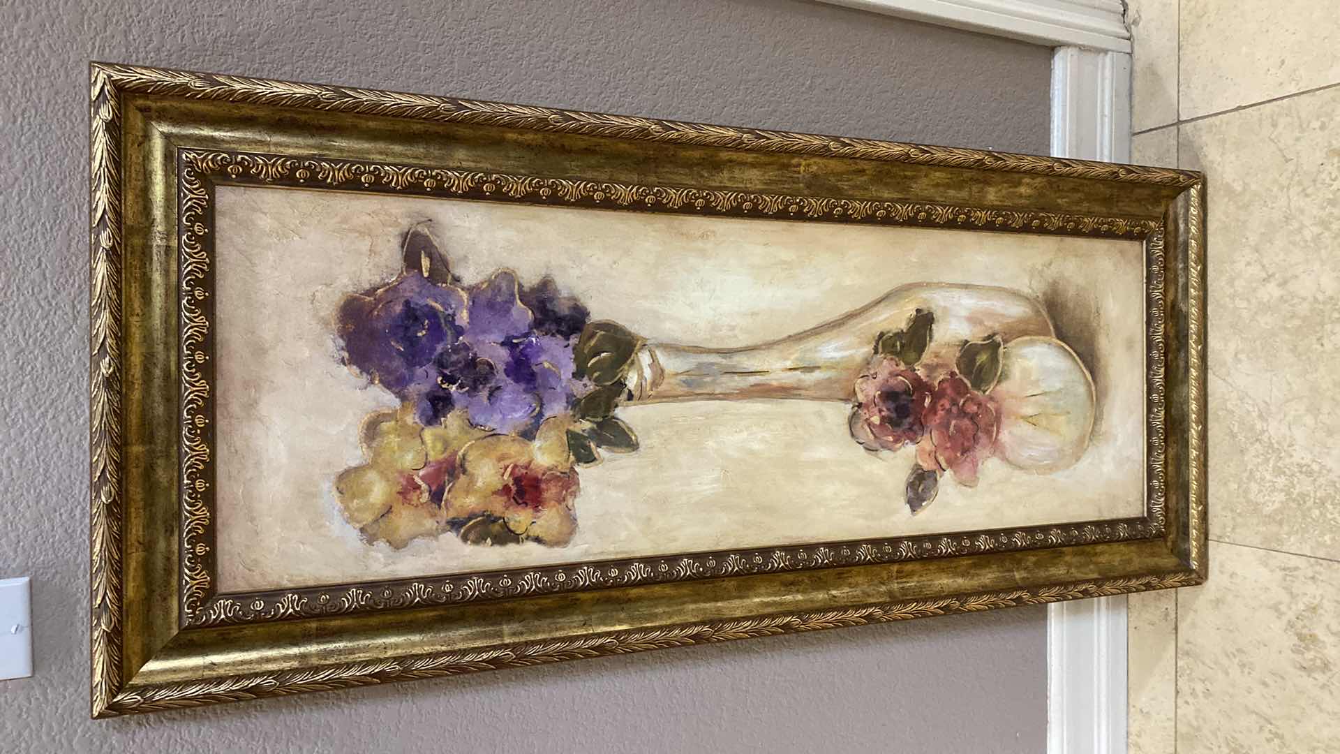 Photo 3 of PAIR OF FRAMED FLORAL ARTWORK 18” x 42”