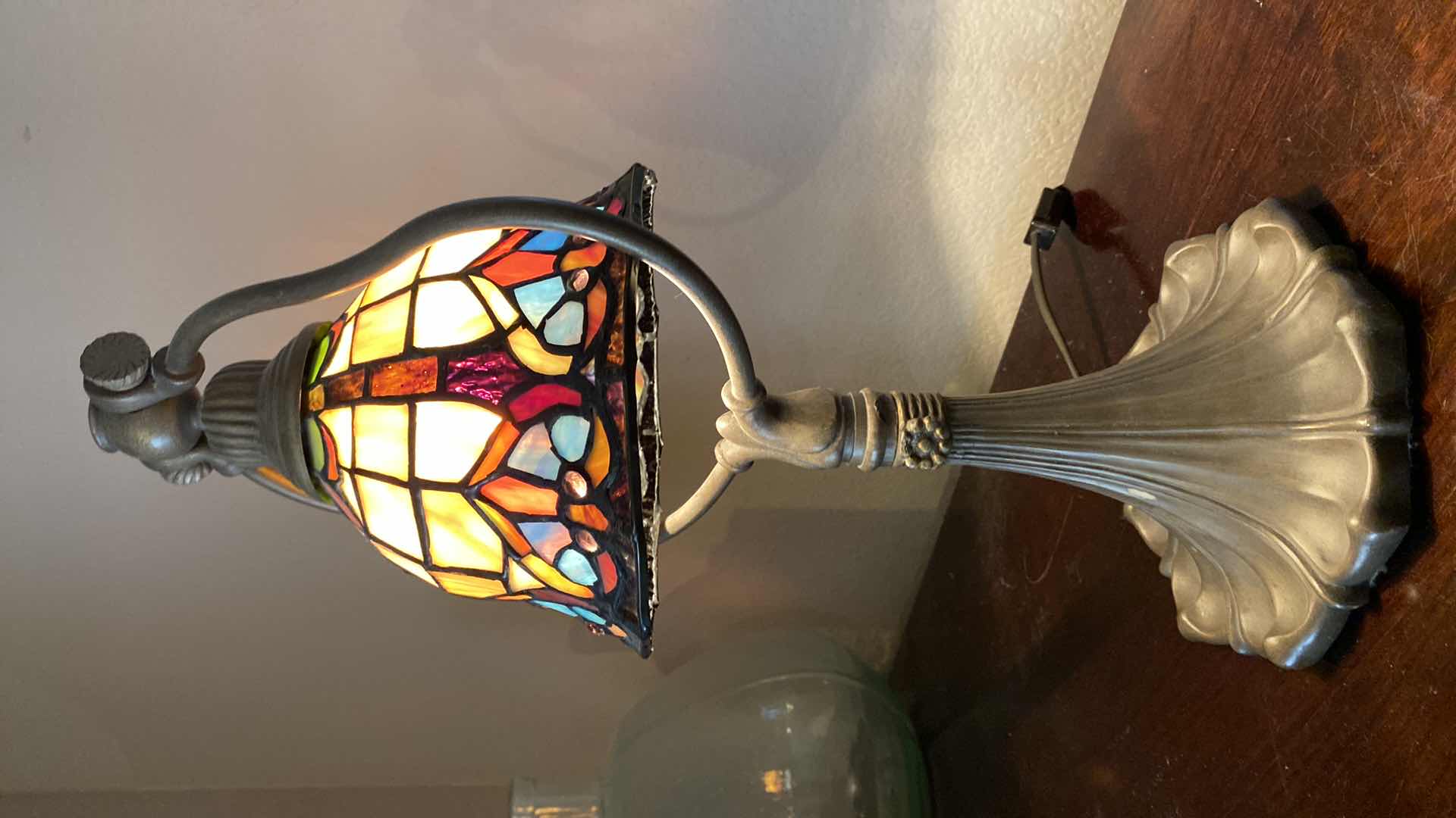 Photo 2 of STAINED GLASS BELL LAMP H 19”