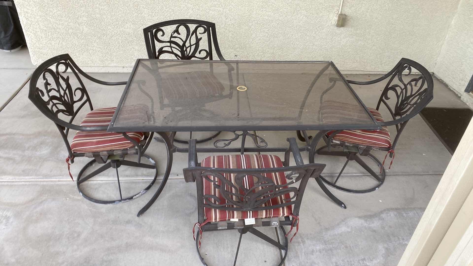Photo 2 of 5 PIECE PATIO SET TABLE 37” X 58 1/2” - NEEDS CLEANING