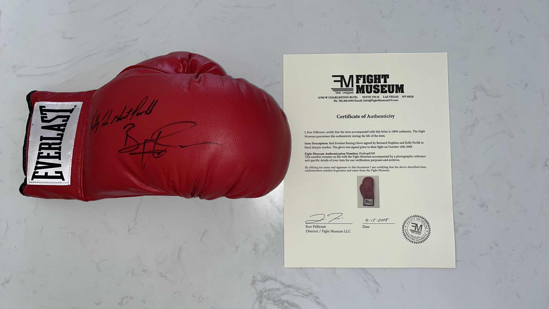 Photo 1 of HOPKINS PAVLIK AUTOGRAPHED GLOVE