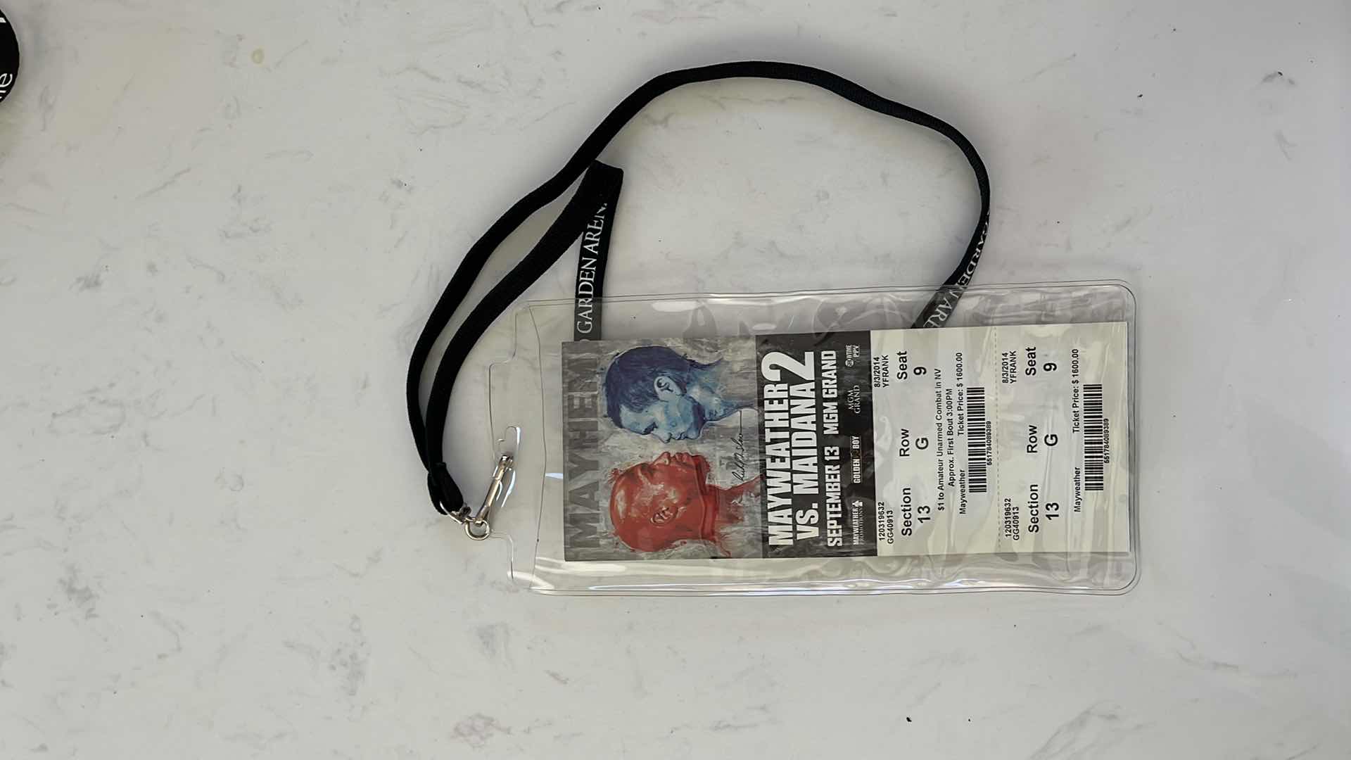 Photo 1 of MAYWEATHER MAIDANA 2 FIGHT TICKET IN LANYARD