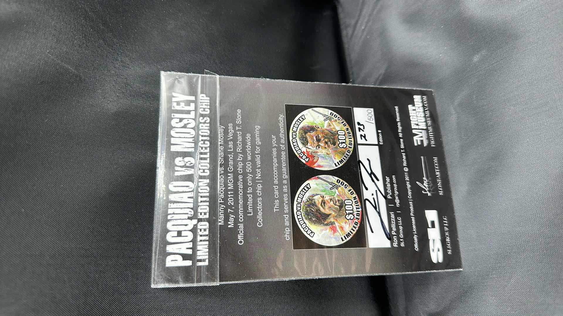 Photo 2 of PACQUIAO VS MOSLEY LIMITED EDITION $100 COLLECTORS COIN NUMBERED 273/500