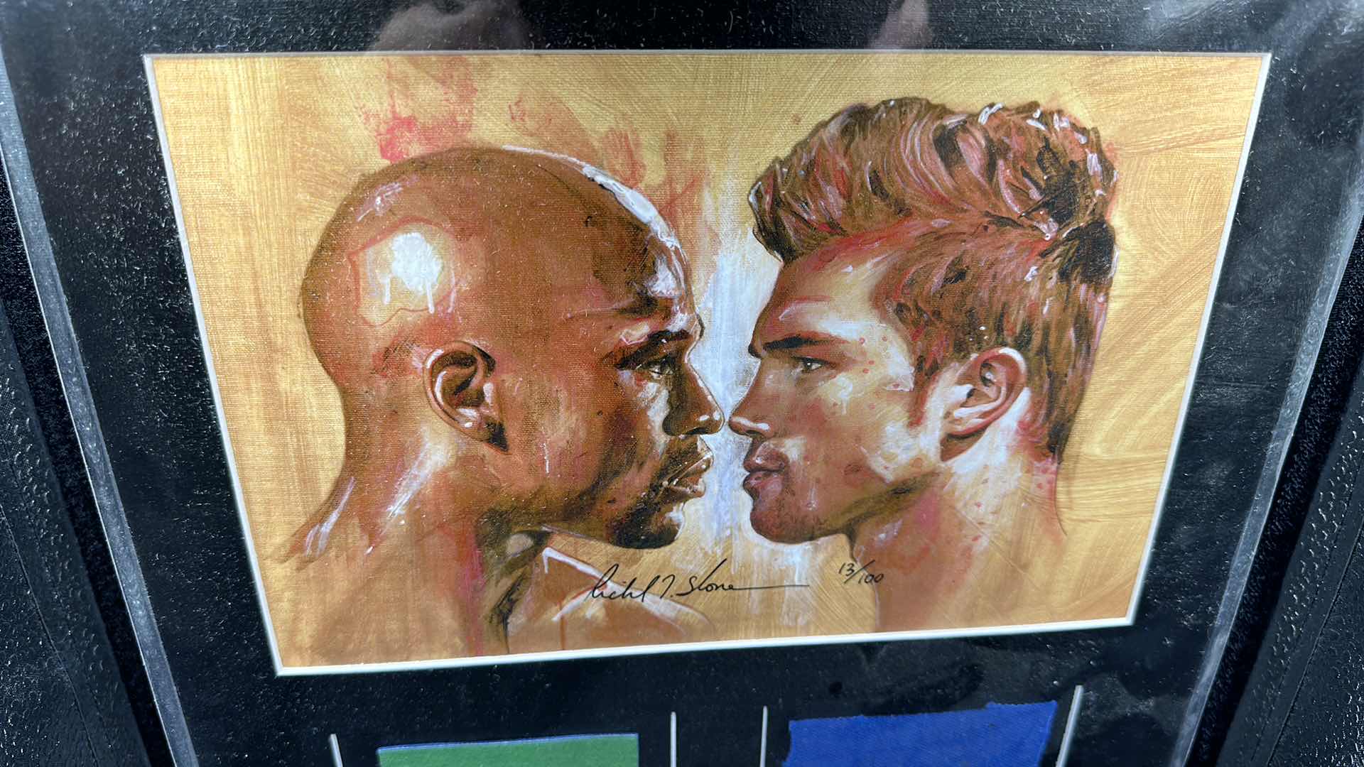 Photo 2 of MAYWEATHER VS CANELO ALVAREZ LIMITED EDITION ART NUMBERED 13/100