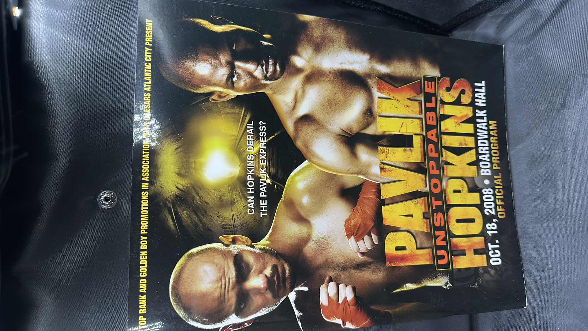 Photo 1 of HOPKINS VS PAVLIC OFFICIAL FIGHT PROGRAM