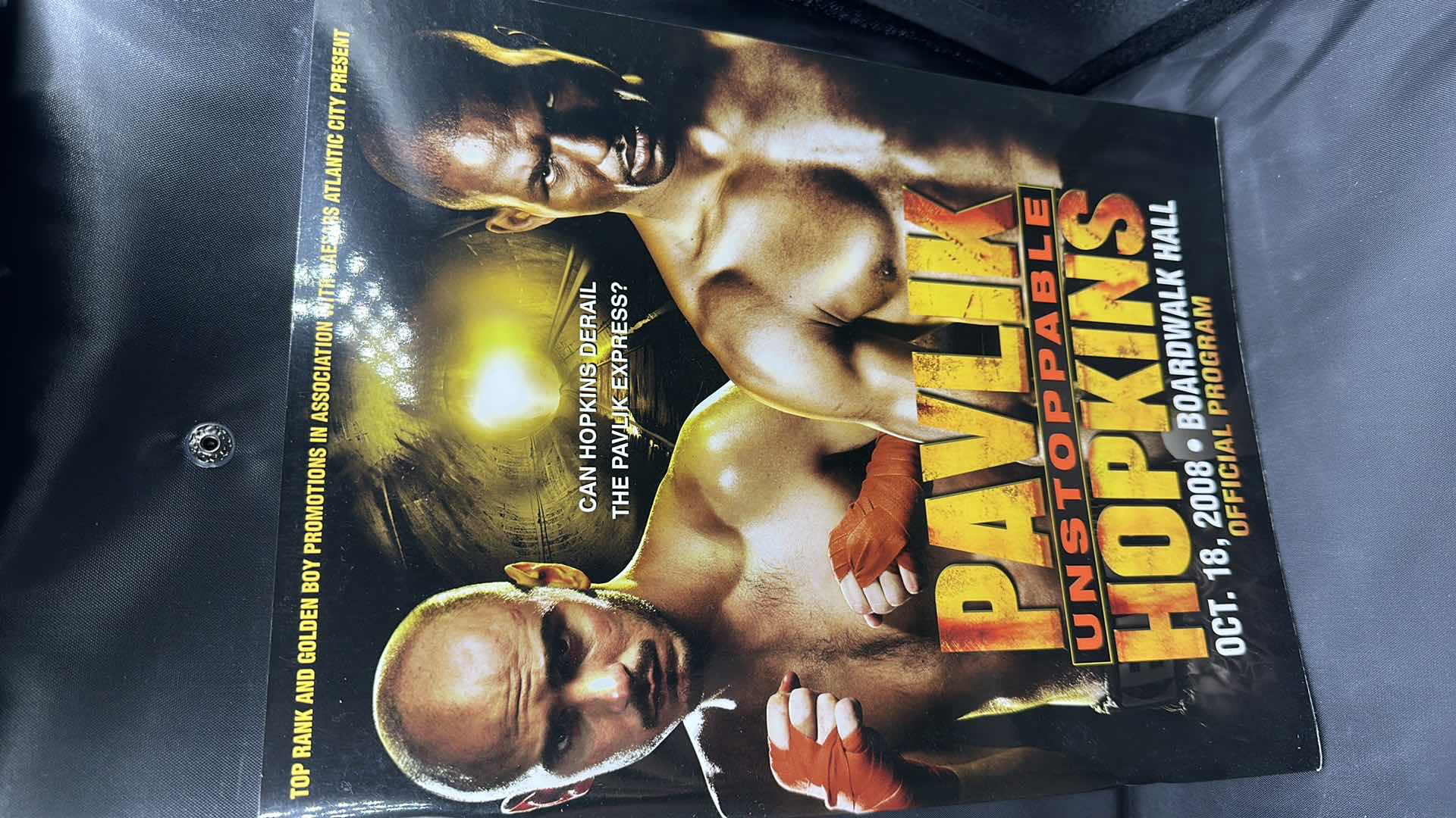 Photo 1 of HOPKINS VS PAVLIC OFFICIAL FIGHT PROGRAM