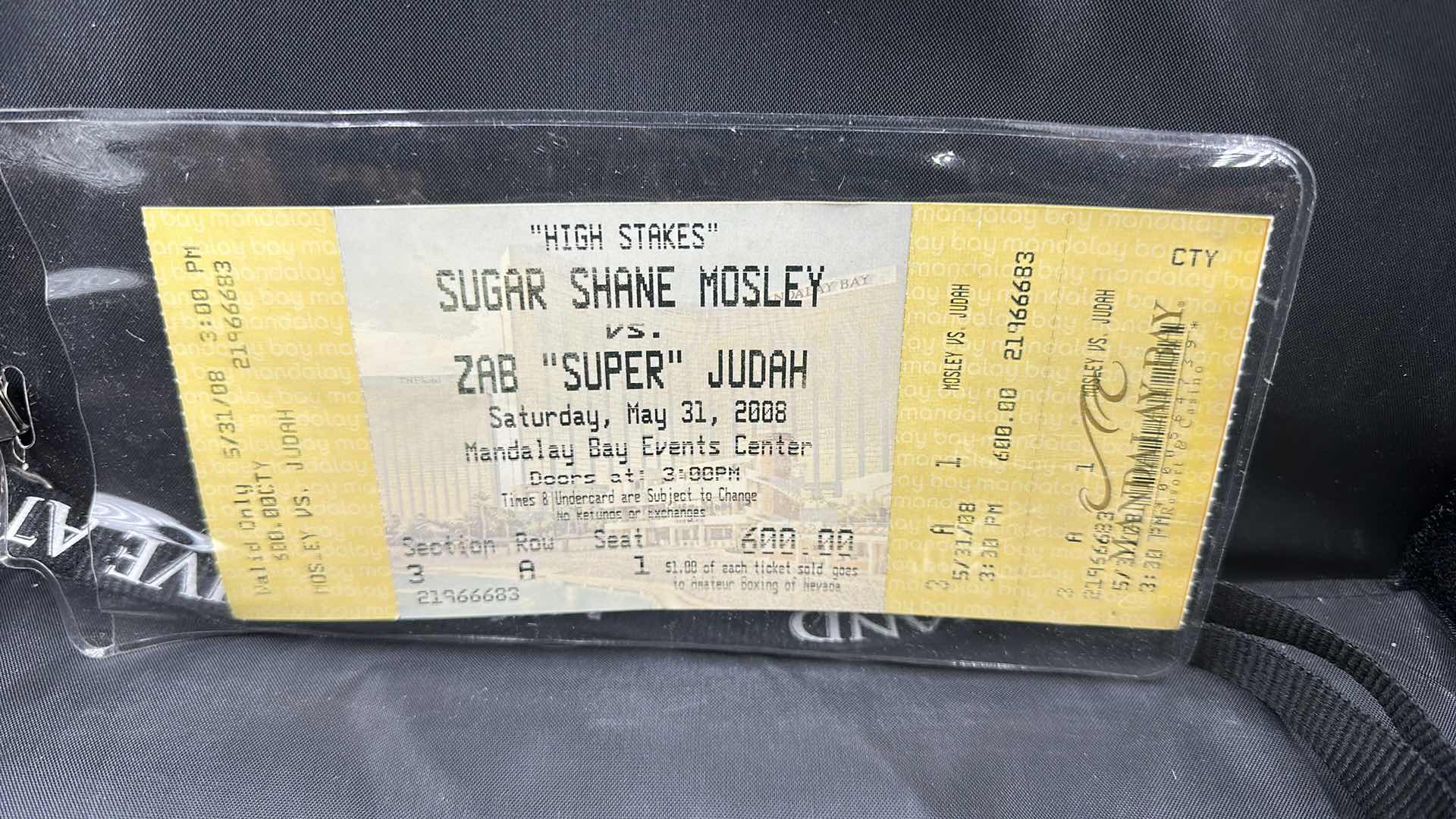 Photo 1 of 2008 SUGAR SHANE MOSLEY VS ZAB SUPER JUDAH FIGHT TICKET