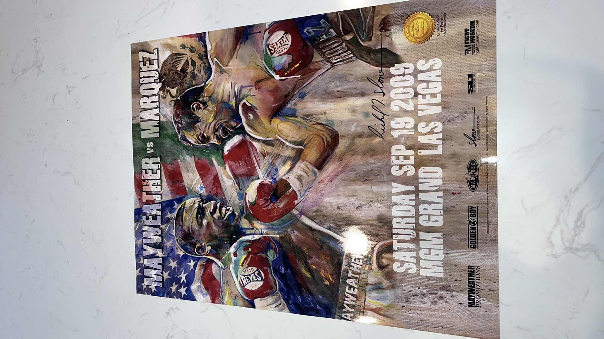 Photo 1 of MAYWEATHER VS MARQUEZ OFFICIAL FIGHT POSTER  W18IN H 2FT