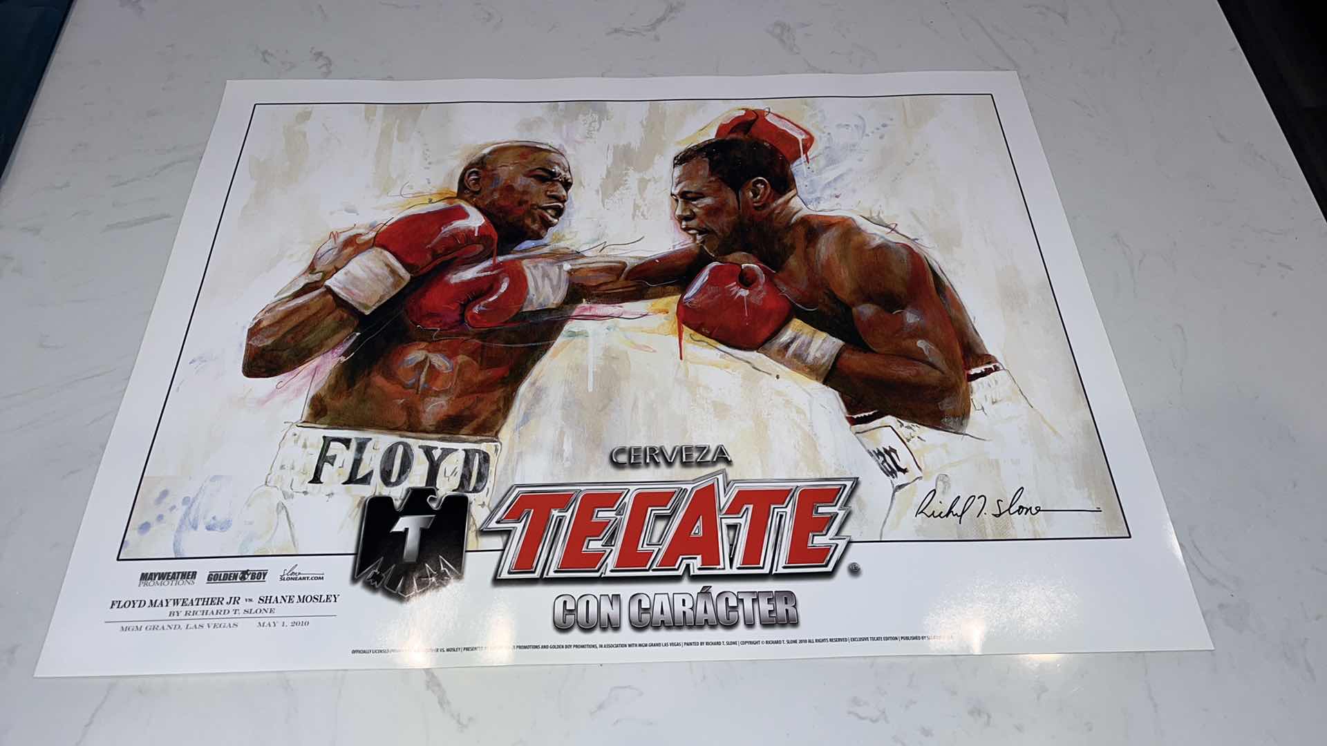 Photo 1 of FLOYD MAYWEATHER JR. VS SHANE MOSLEY FIGHT POSTER W18IN H 2FT