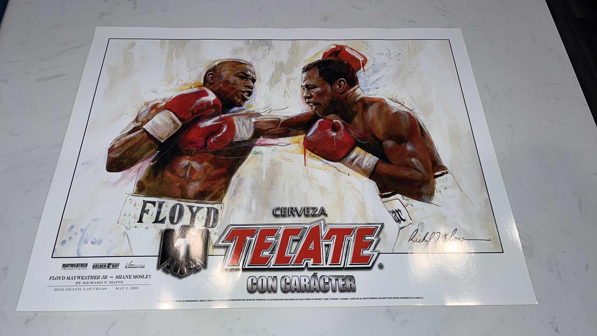 Photo 1 of FLOYD MAYWEATHER JR. VS SHANE MOSLEY FIGHT POSTER W18IN H 2FT