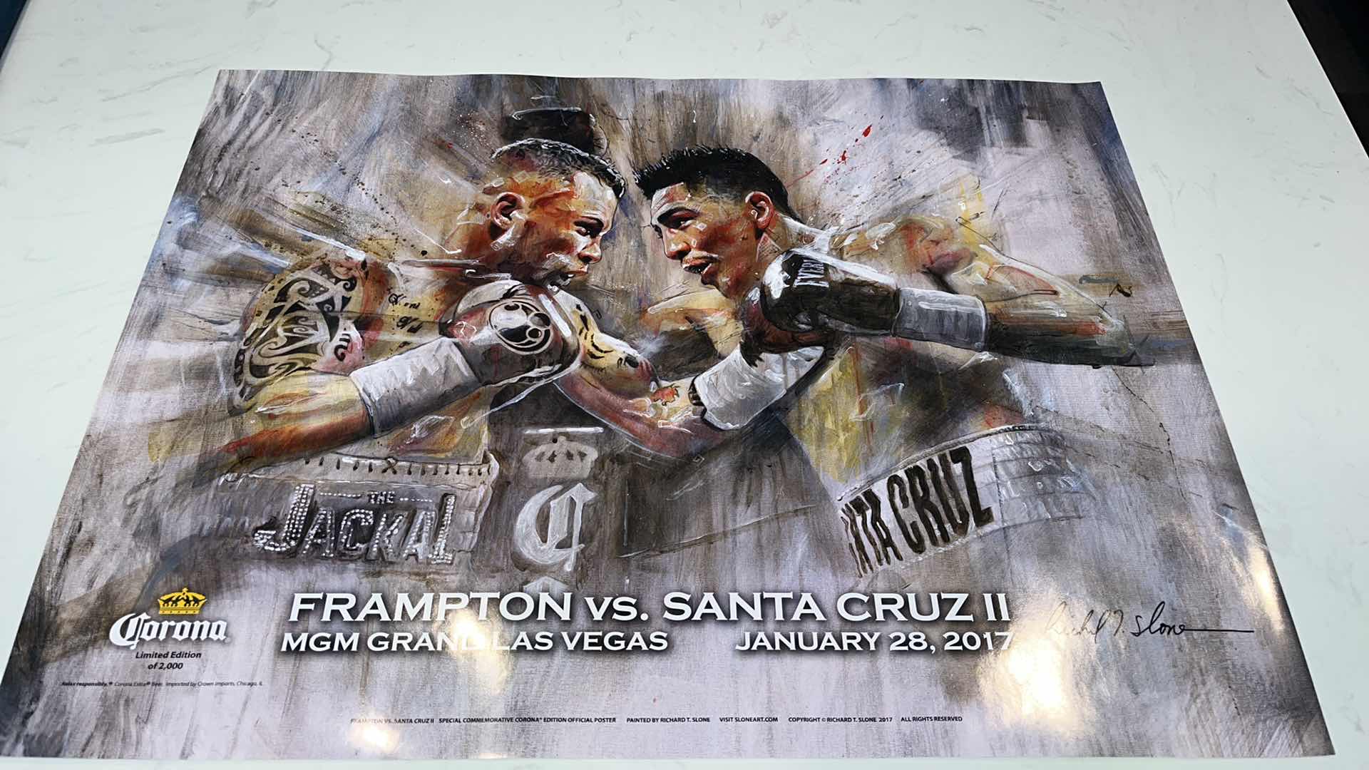 Photo 1 of FRAMPTON VS SANRA CRUZ II FIGHT POSTER W18IN H2FT