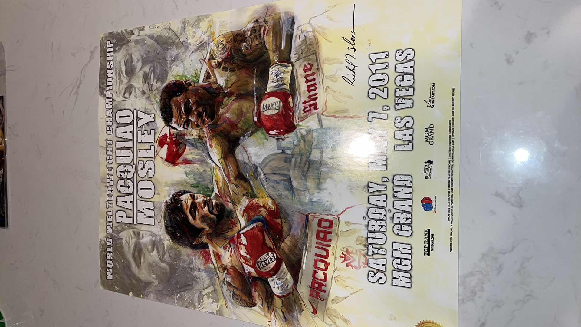 Photo 1 of PACQUIAO VS MOSLEY LIMITED EDITION FIGHT POSTER W 18IN H 2FT