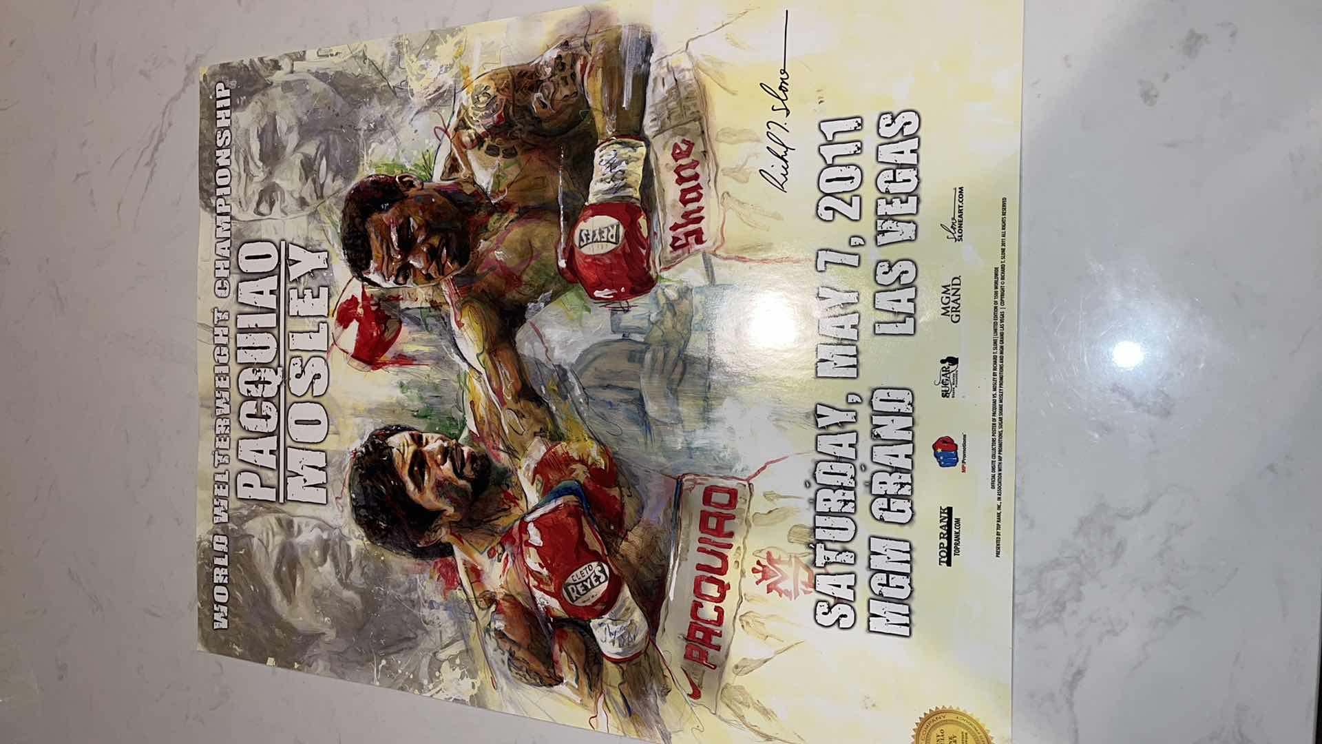 Photo 1 of PACQUIAO VS MOSLEY LIMITED EDITION FIGHT POSTER W 18IN H 2FT