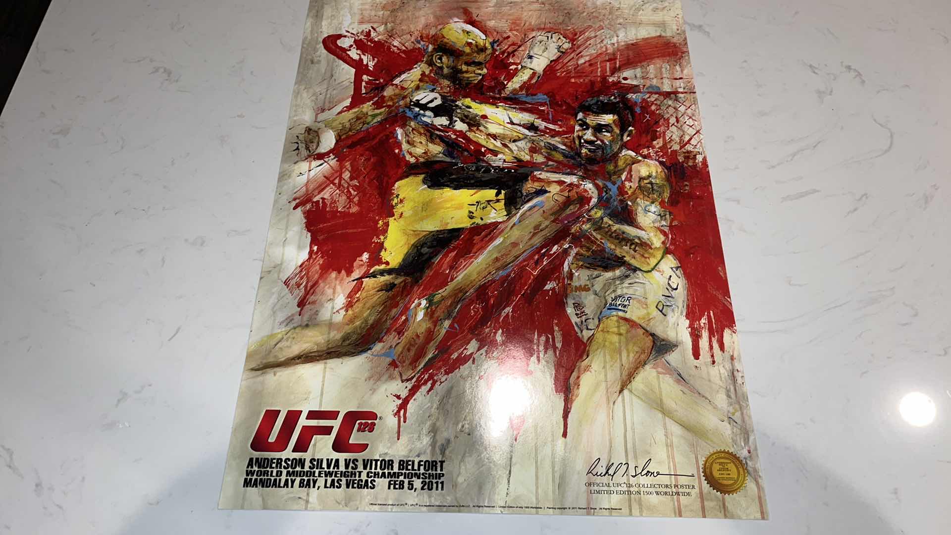 Photo 1 of ANDERSON SILVA VS VITOR BELFORT FIGHT POSTER LIMITED EDITION W 18IN H 2FT