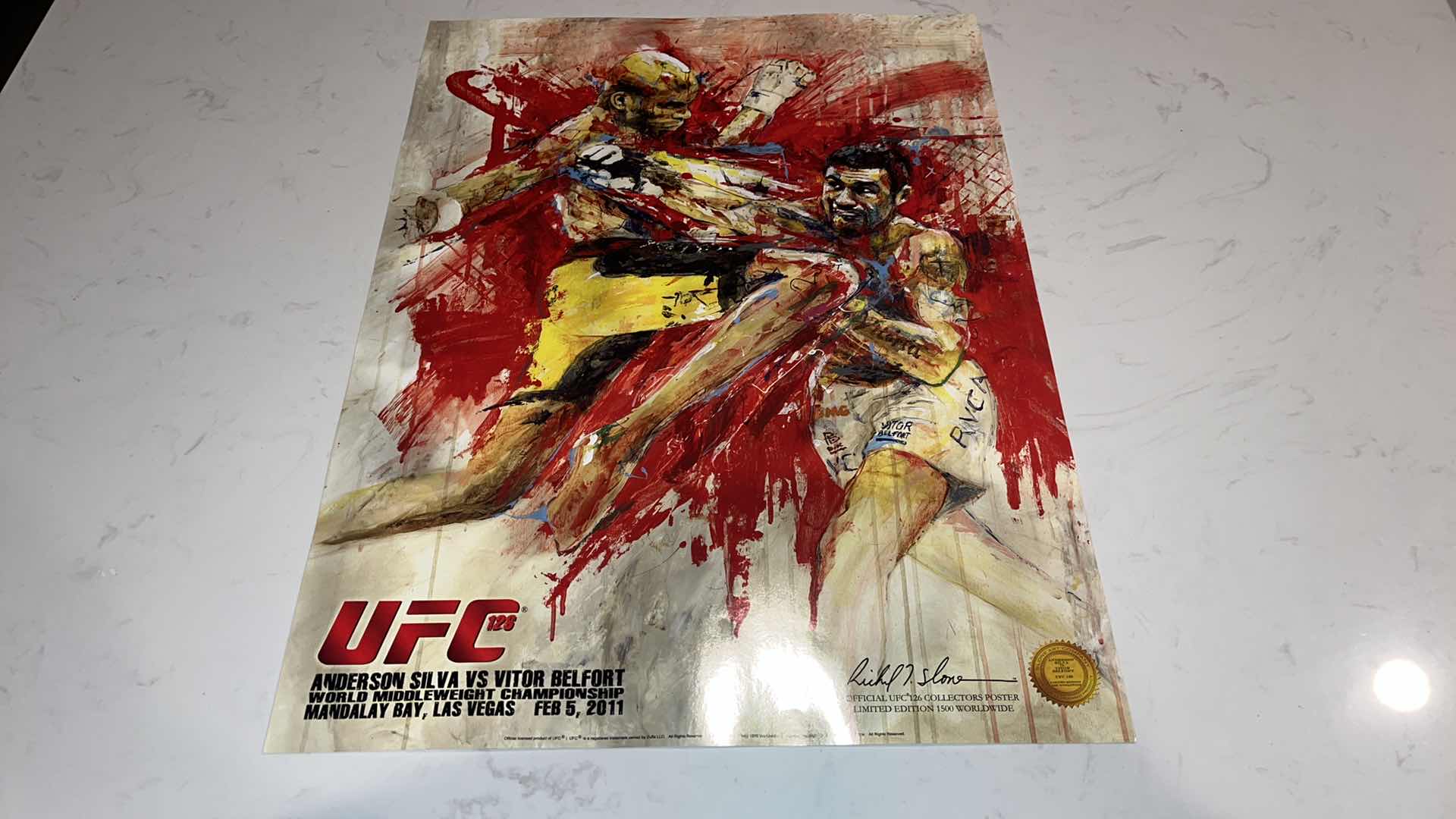 Photo 1 of ANDERSON SILVA VS VITOR BELFORT FIGHT POSTER LIMITED EDITION W 18IN H 2FT