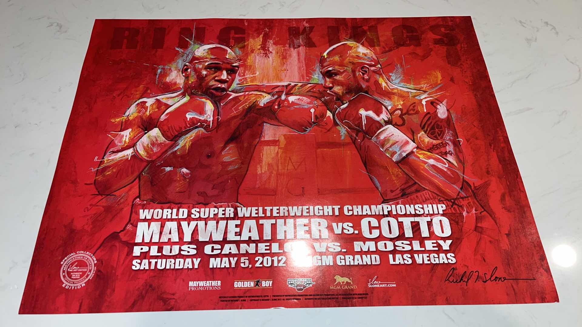 Photo 1 of MAYWEATHER VS COTTO OFFICIAL FIGHT POSTER W 18In H 2 FT