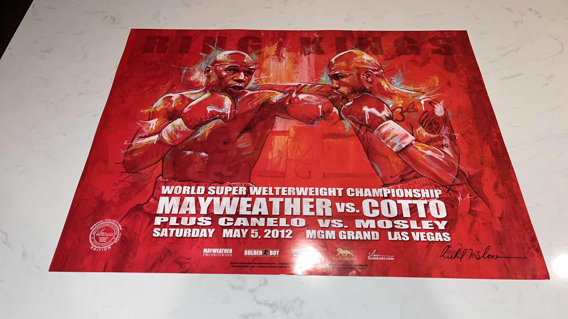 Photo 1 of MAYWEATHER VS COTTO OFFICIAL FIGHT POSTER W 18In H 2 FT