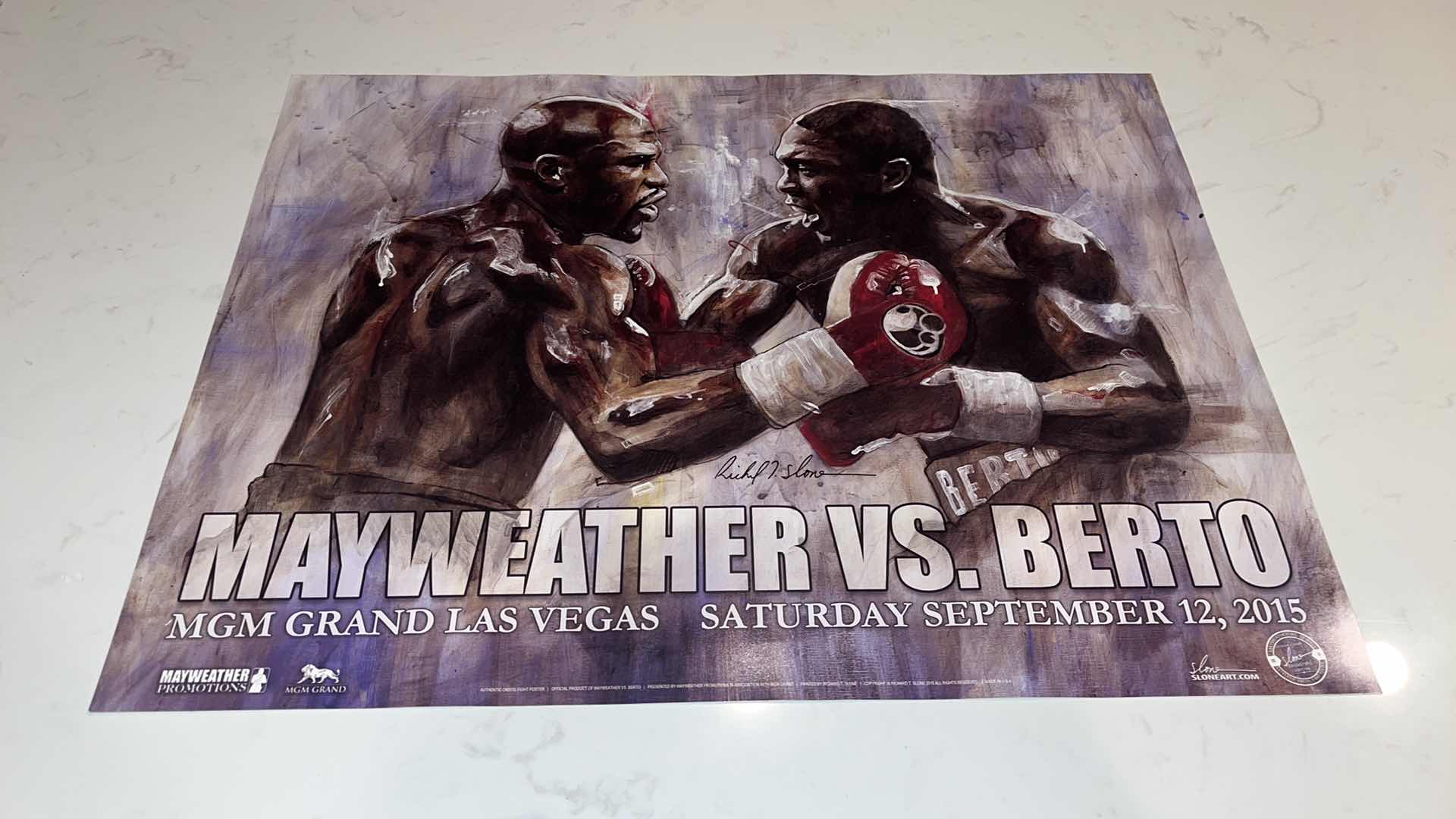 Photo 1 of MAYWEATHER VS BERTO ON-SITE FIGHT POSTER W 18IN H 2FT