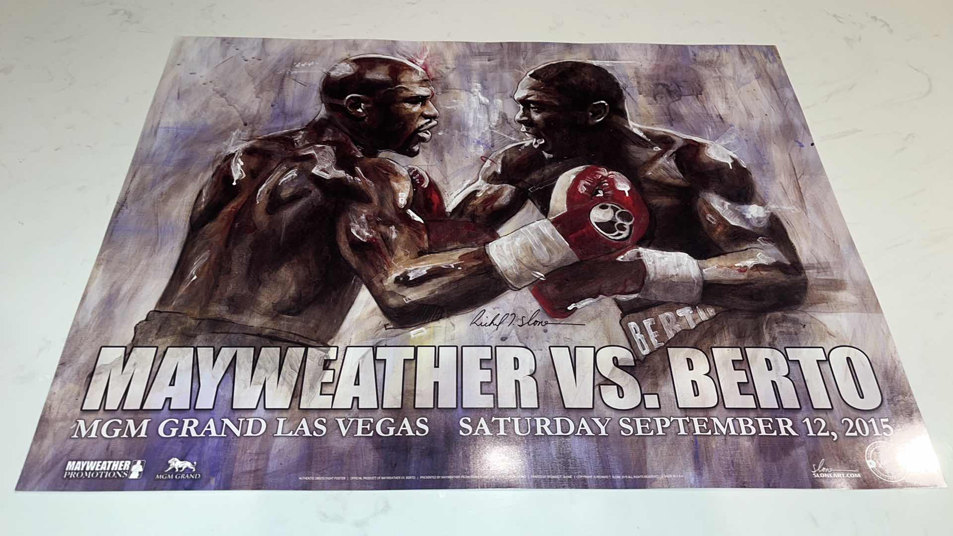 Photo 1 of MAYWEATHER VS BERTO ON-SITE FIGHT POSTER W 18IN H 2FT