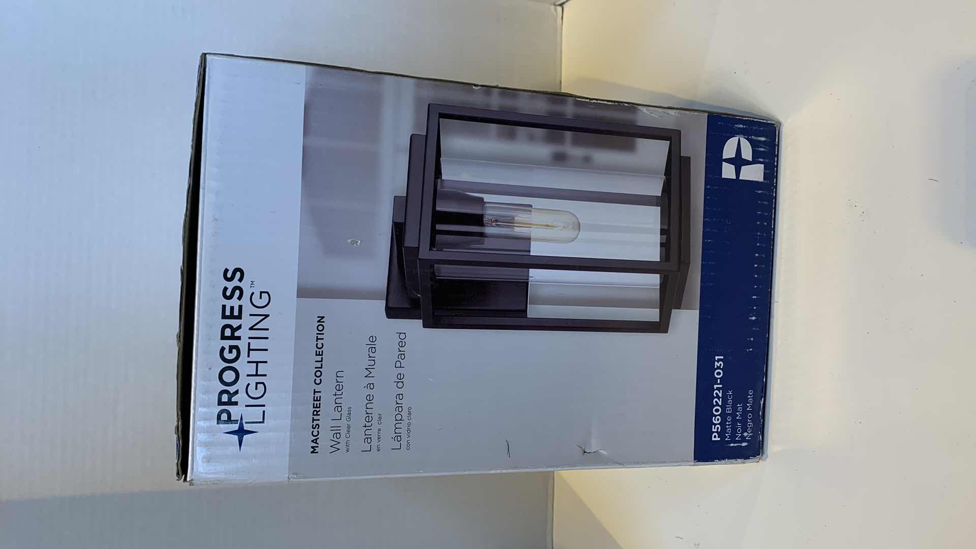 Photo 1 of PROGRESS LIGHTING MACSTREET COLLECTION WALL LANTERN MATTE BLACK P560221-031