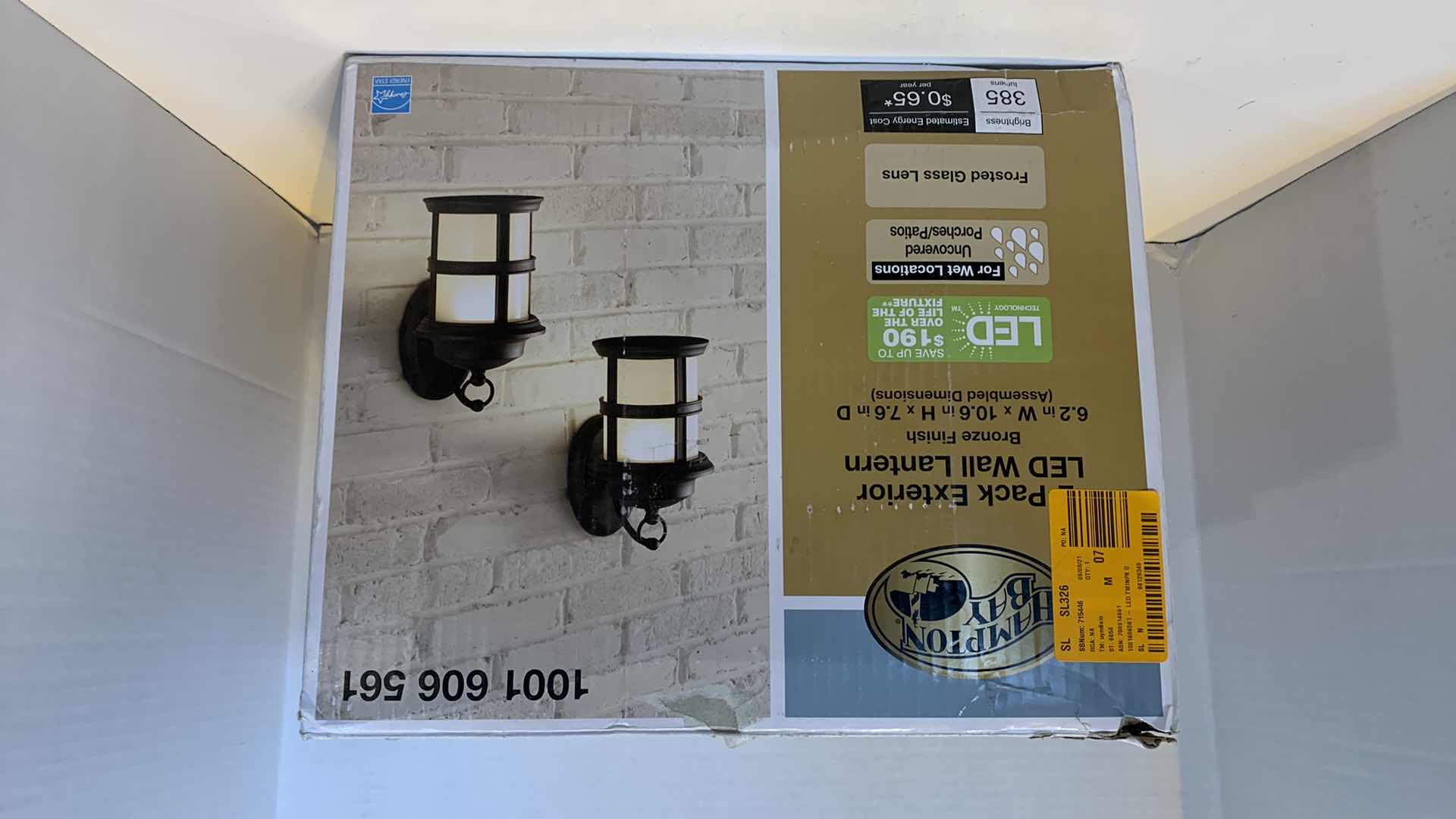 Photo 1 of HAMPTON BAY 2 PACK EXTERIOR LED WALL LANTERN BRONZE FINISH 1001 606 561