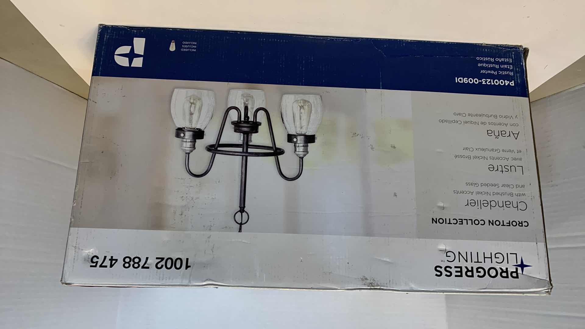 Photo 1 of PROGRESS LIGHTING CROFTON COLLECTION CHANDELIER BRUSHED NICKEL 1002 788 475