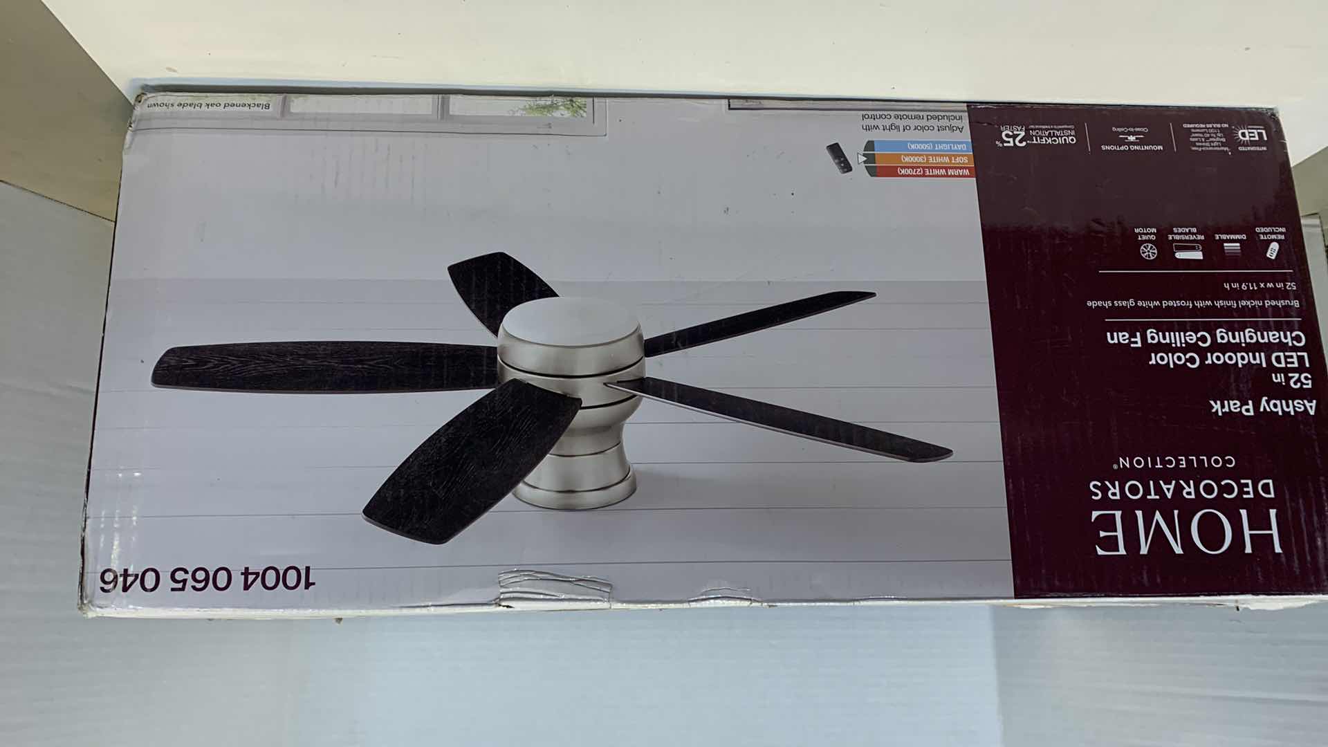 Photo 1 of HOME DECORATORS COLLECTION ASHBY PARK 52” LED INDOOR COLOR CHANGING CEILING FAN 1004 065 046