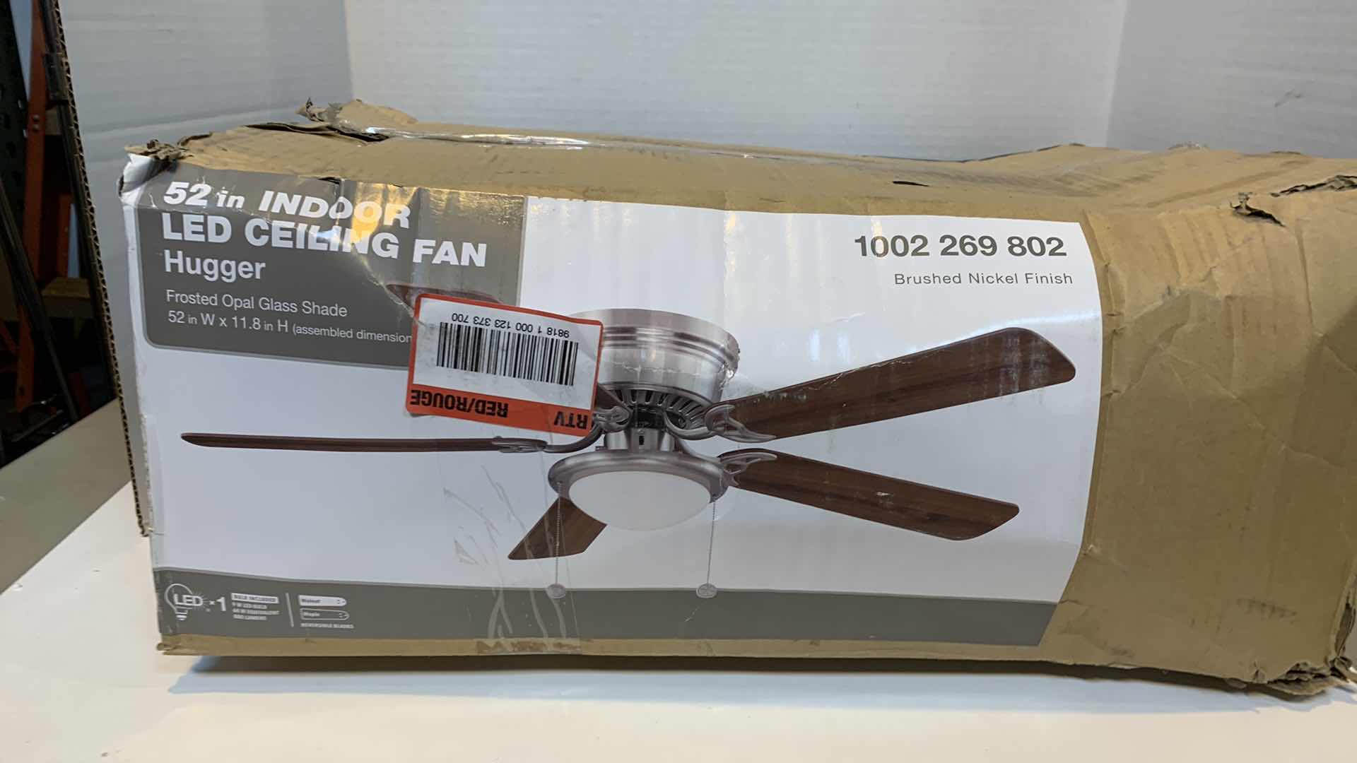 Photo 1 of 52” INDOOR LED CEILING FAN HUGGER 1002 269 802