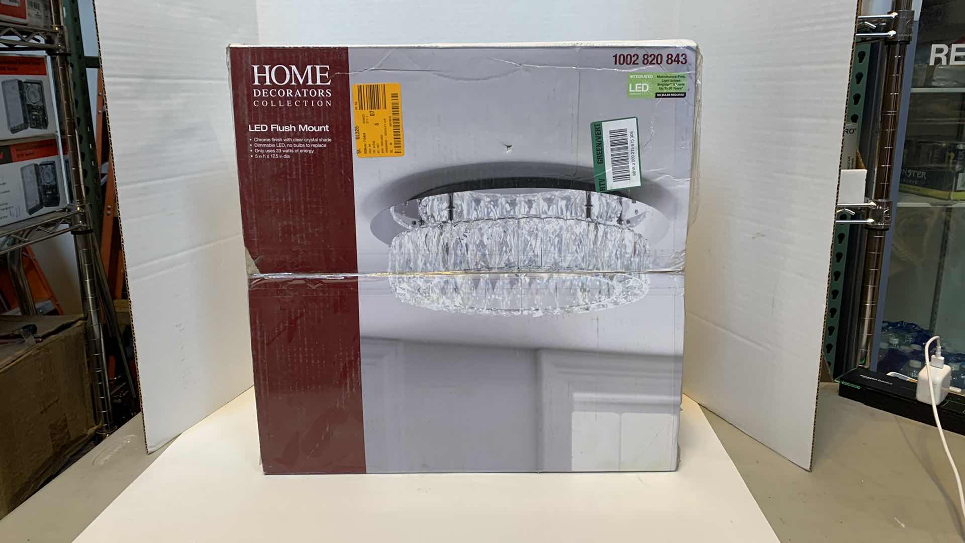 Photo 1 of HOME DECORATORS COLLECTION LED FLUSH MOUNT 17.5” DIAMETER LIGHT FIXTURE