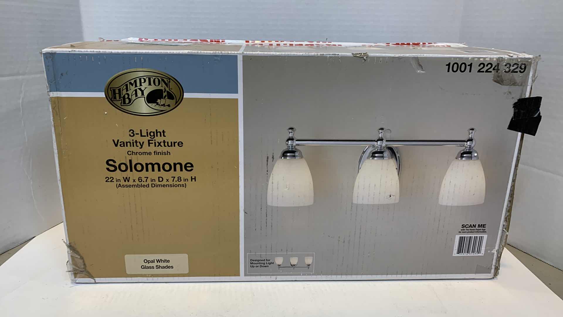 Photo 1 of HAMPTON BAY SOLOMONE 3 LIGHT VANITY FIXTURE CHROME FINISH 1001 224 329