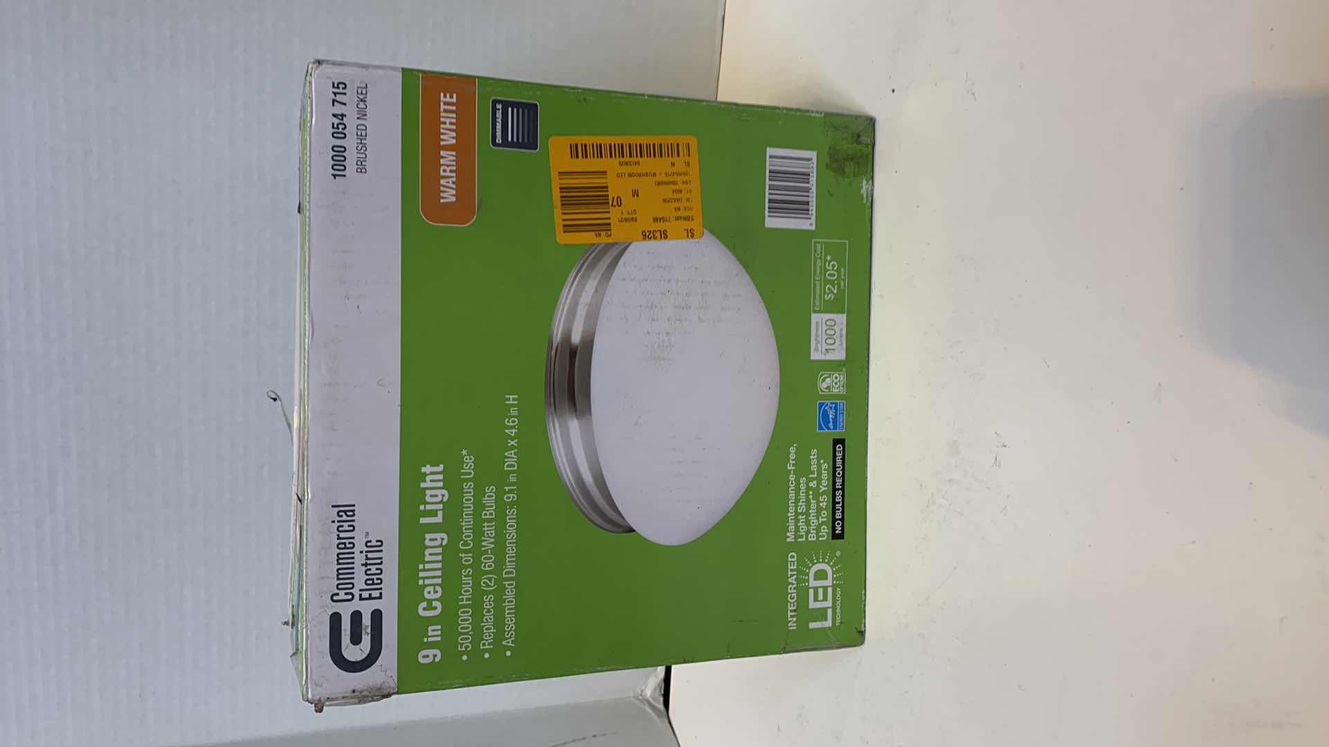 Photo 1 of COMMERCIAL ELECTRIC 9” CEILING LIGHT BRUSHED NICKEL 1000 054 615