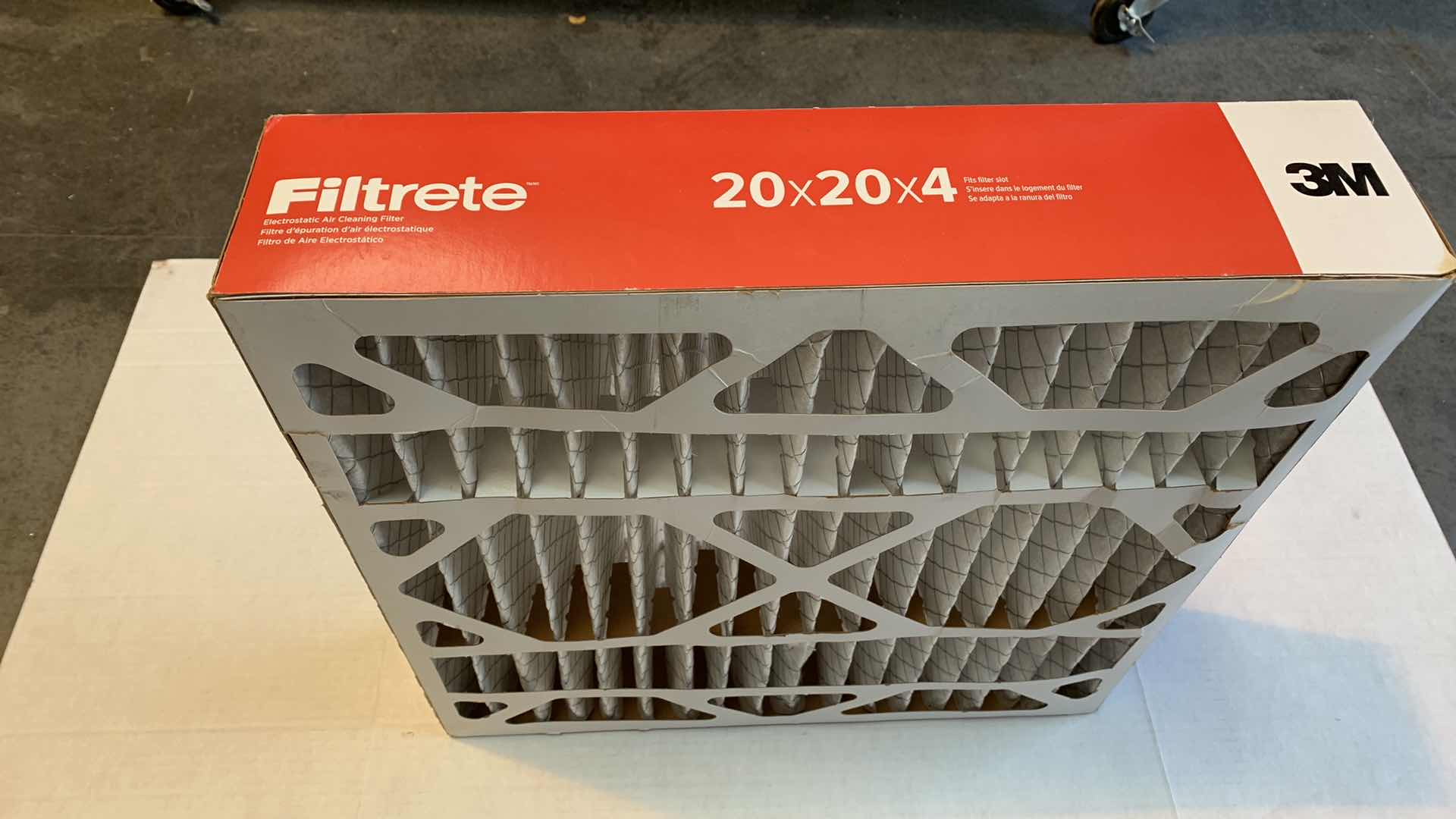 Photo 1 of FILTRETE ELECTROSTATIC AIR CLEANING FILTER 20” X 20” X 4”