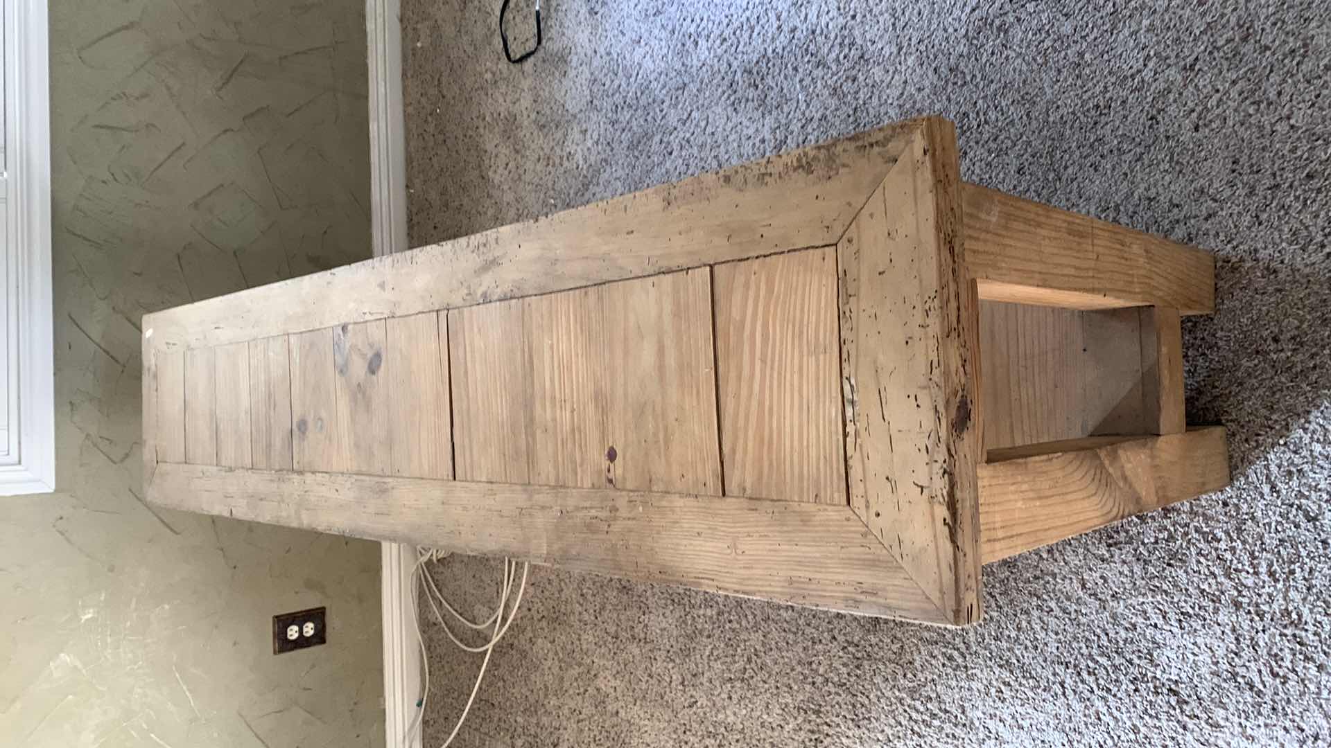 Photo 2 of HANDMADE WOODEN CONSOLE TABLE 63” X 13” H 30”