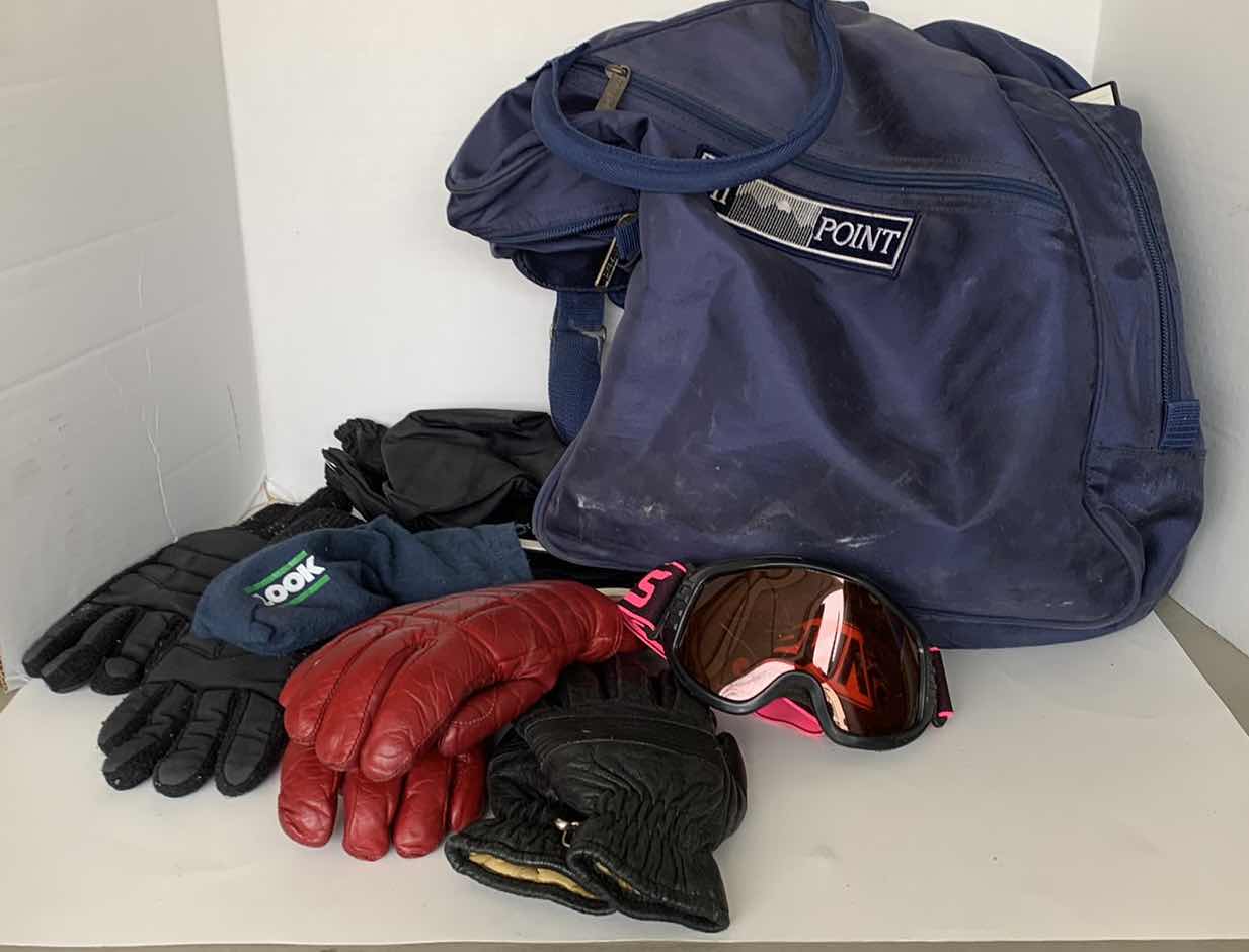 Photo 1 of SKI GOGGLES AND GLOVES WITH BAG