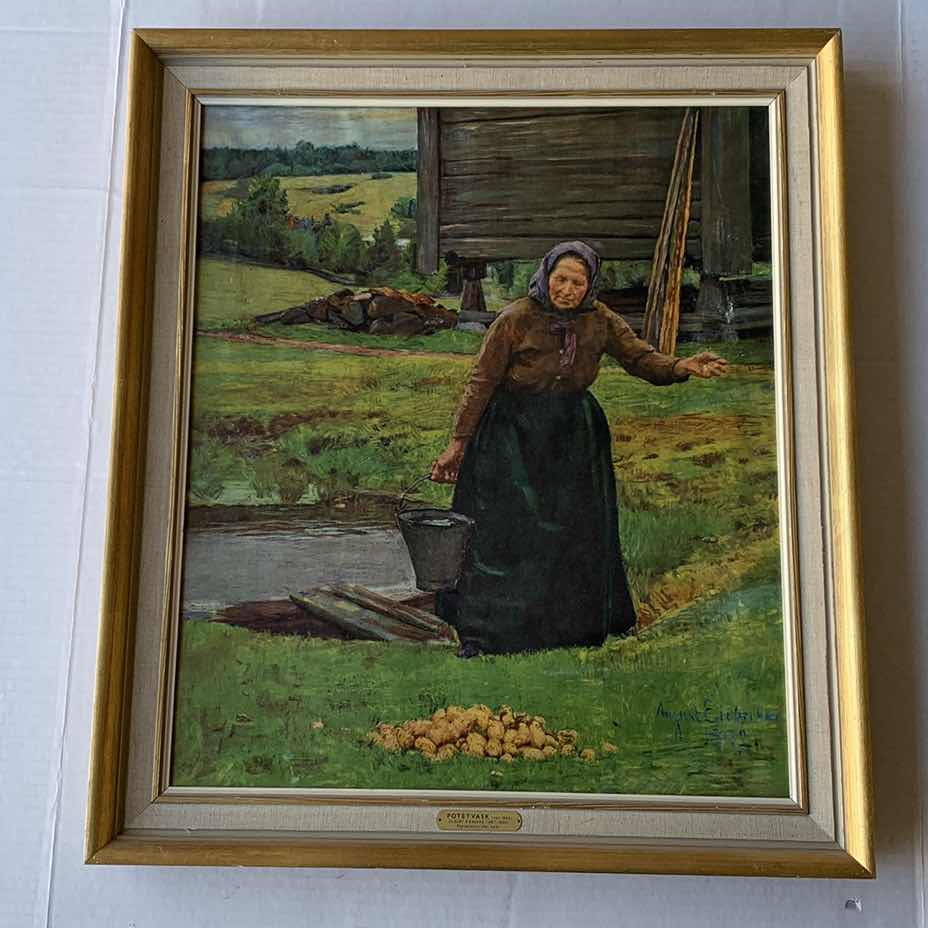 Photo 1 of WASHING POTATOES POTETVASK BY AUGUST EIEBAKKE 21” X 24”