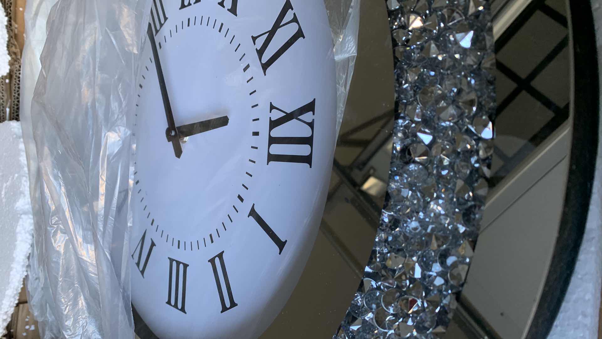 Photo 3 of CRYSTAL INSPIRED WALL CLOCK 20” CIRCUMFERENCE