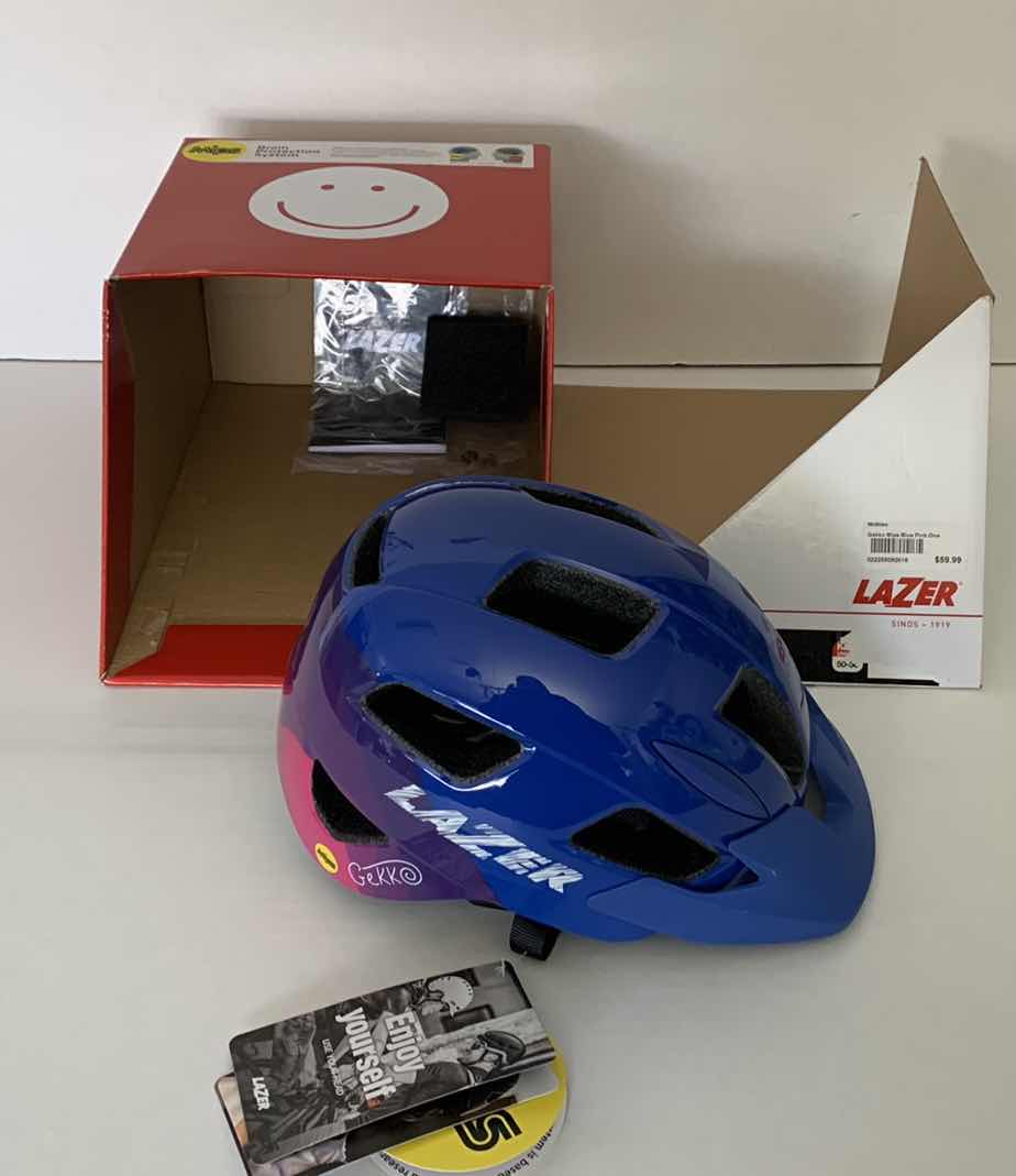 Photo 1 of LAZER GEKKO MIPS BLUE PINK ONE HELMET SIZE SMALL $59