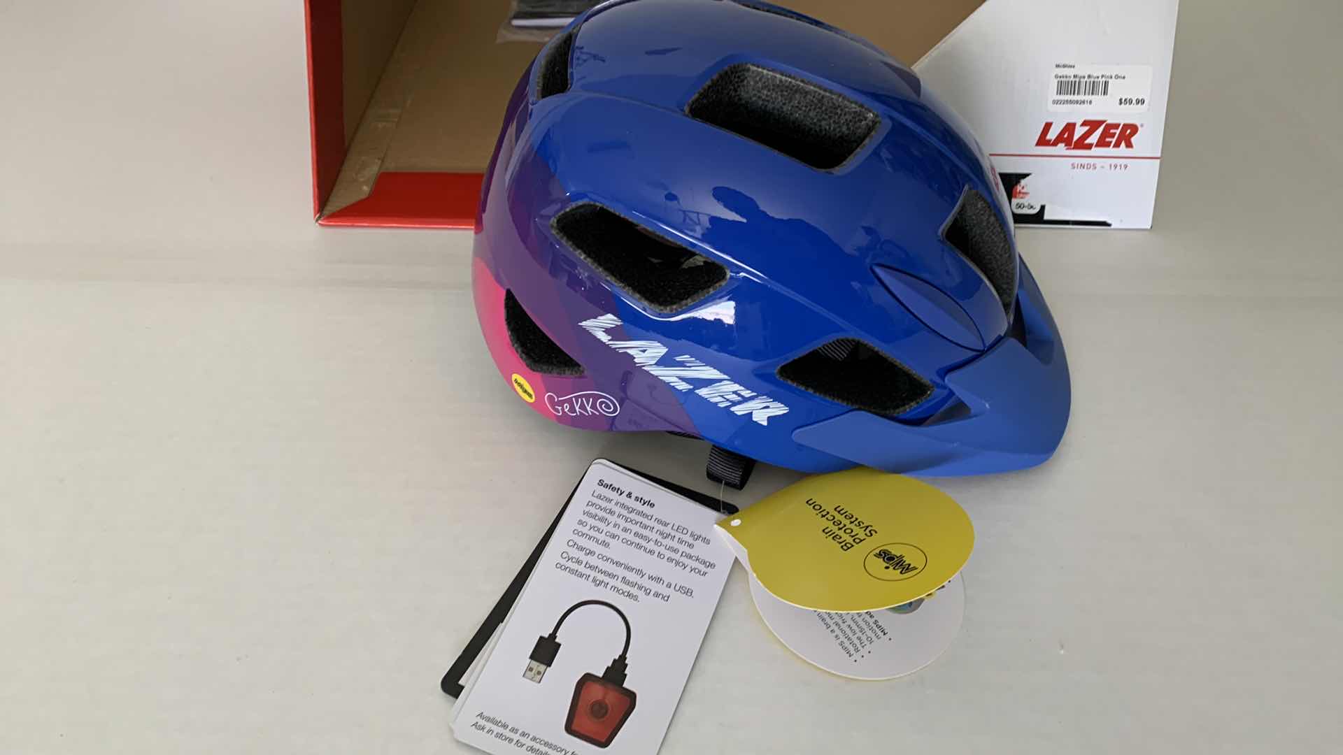 Photo 3 of LAZER GEKKO MIPS BLUE PINK ONE HELMET SIZE SMALL $59