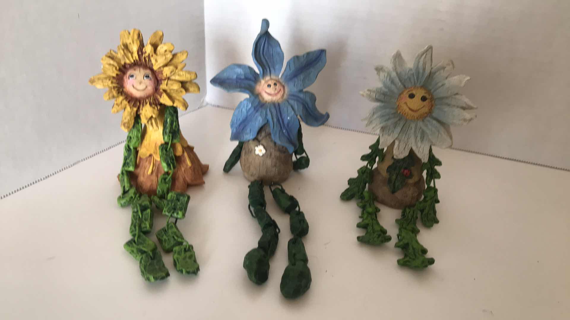 Photo 1 of 3 CERAMIC FLOWER CHARACTERS WITH VINE ARMS AND LEGS, APPROX 5” SITTING