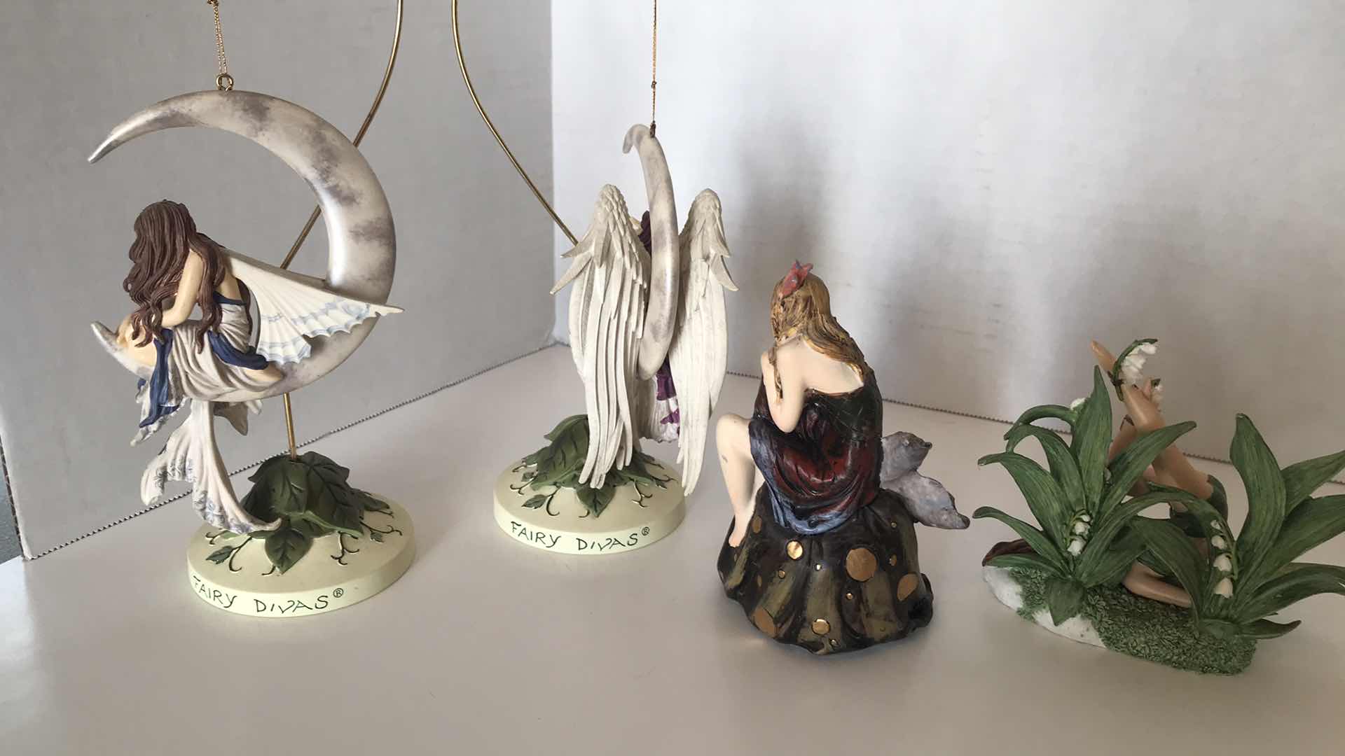 Photo 2 of 4 FAIRY DIVAS - 2 HAVE STANDS APPROX 9”, 2 ARE TABLETOP