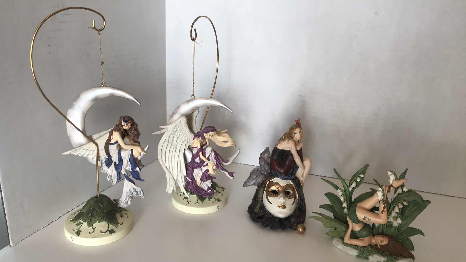 Photo 1 of 4 FAIRY DIVAS - 2 HAVE STANDS APPROX 9”, 2 ARE TABLETOP