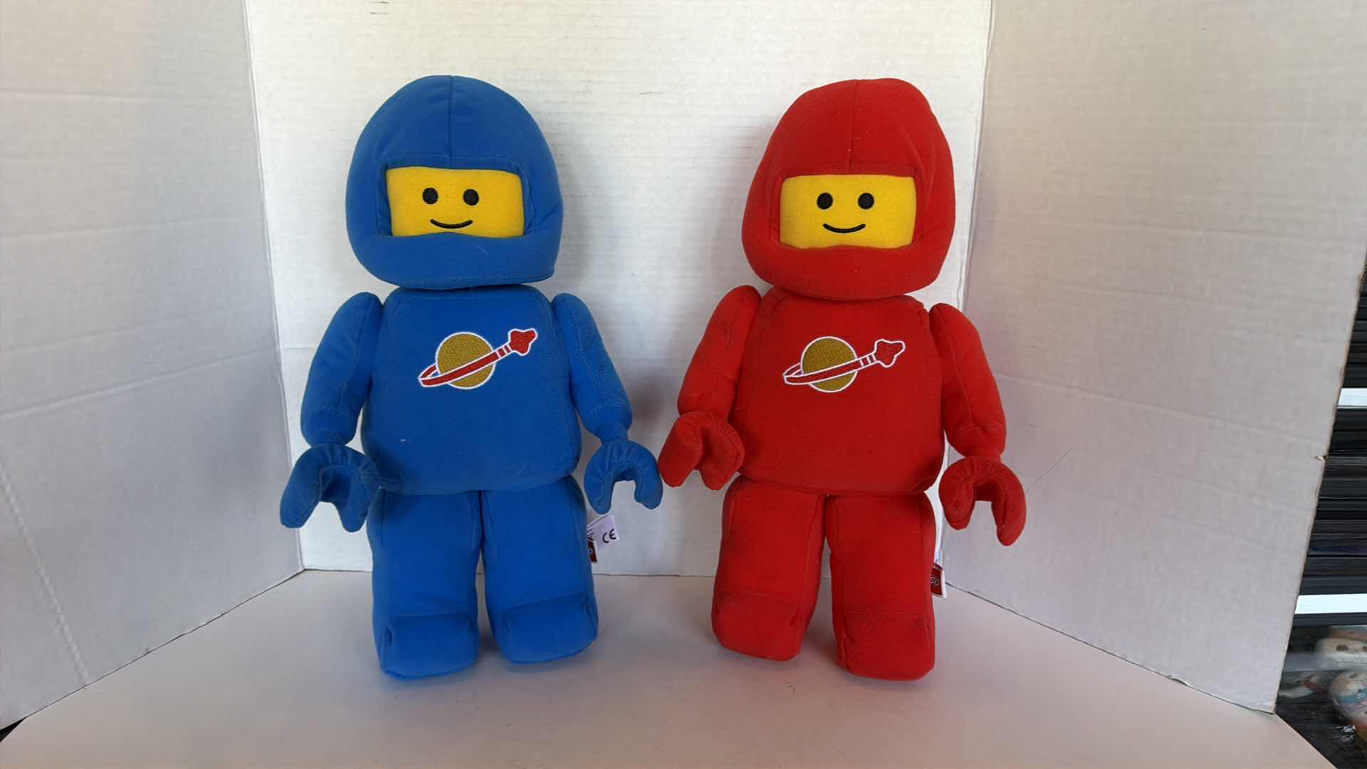 Photo 1 of 2-LEGO PLUSH CLASSIC SPACE ASTRONAUT MINIFIGURES